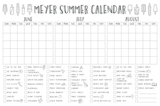 Giant Coloring Calendar Summer Bucket List Personalized Calendar | Horizontal Popsicle