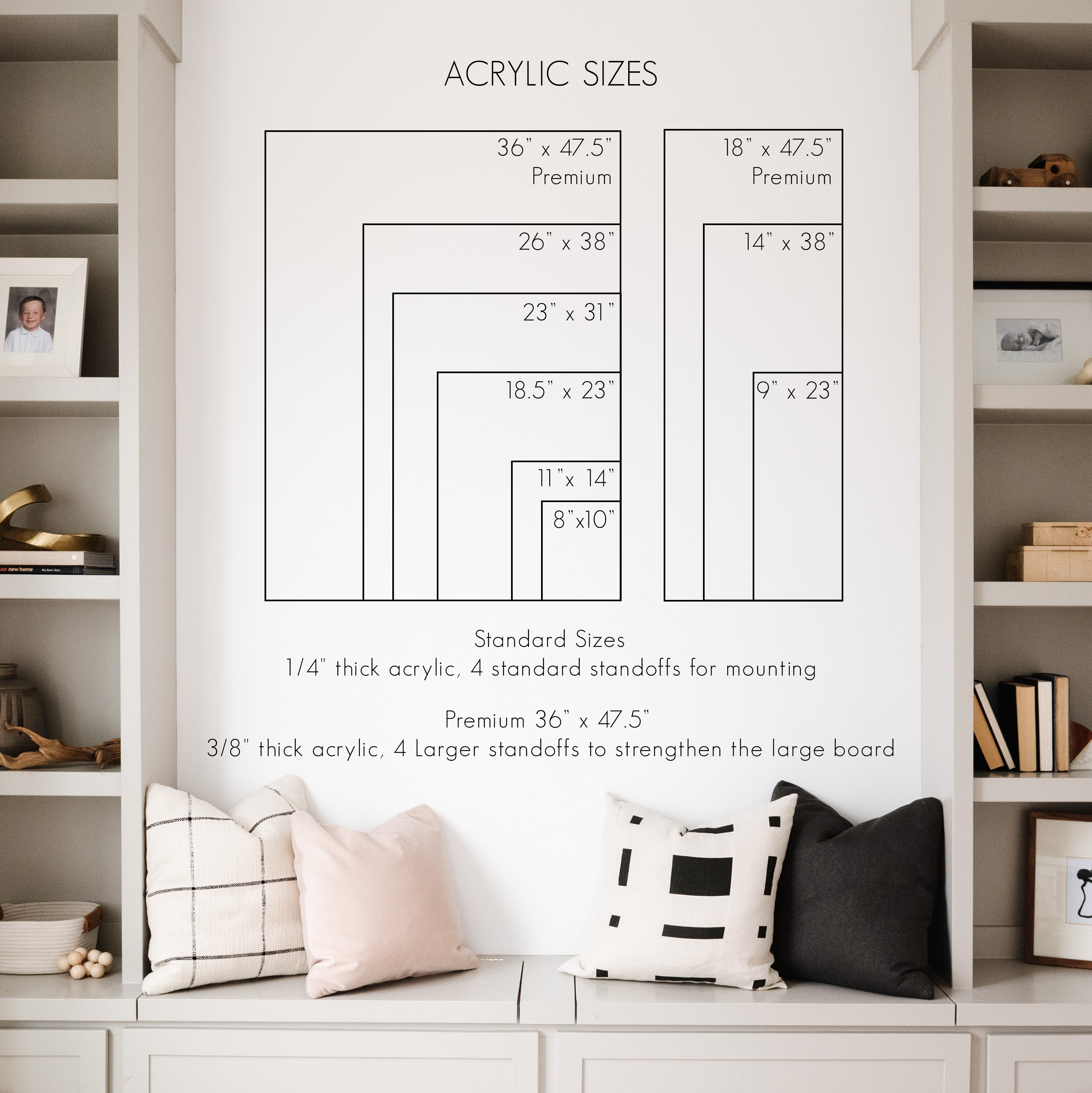 Monthly Frosted Acrylic Calendar + 5 Sections | Vertical Craig