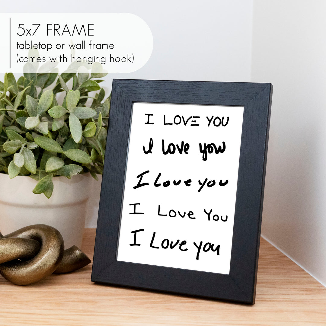 Framed Custom Handwriting ‘I Love You’ Art