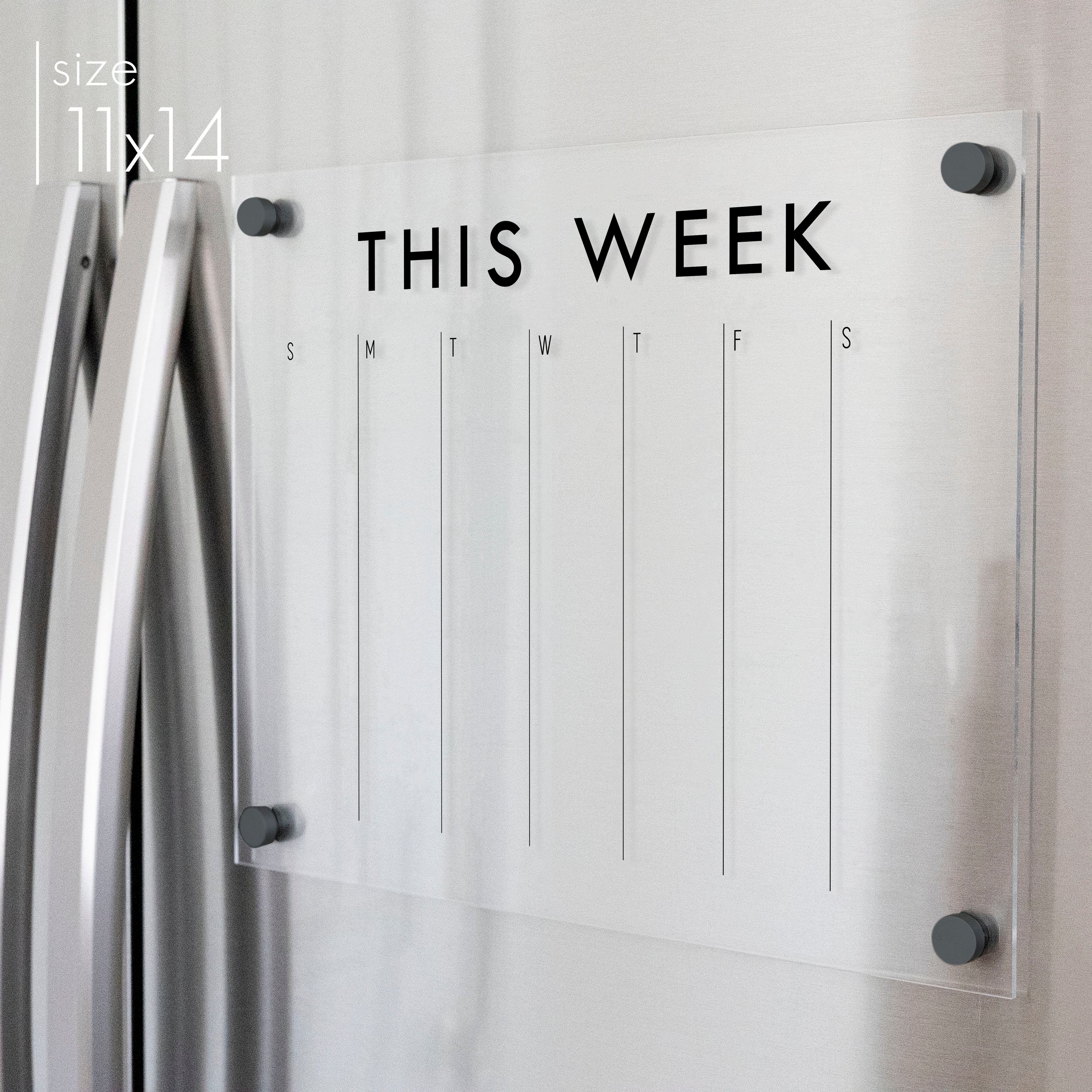 Weekly Acrylic Fridge Calendar | Horizontal Madi