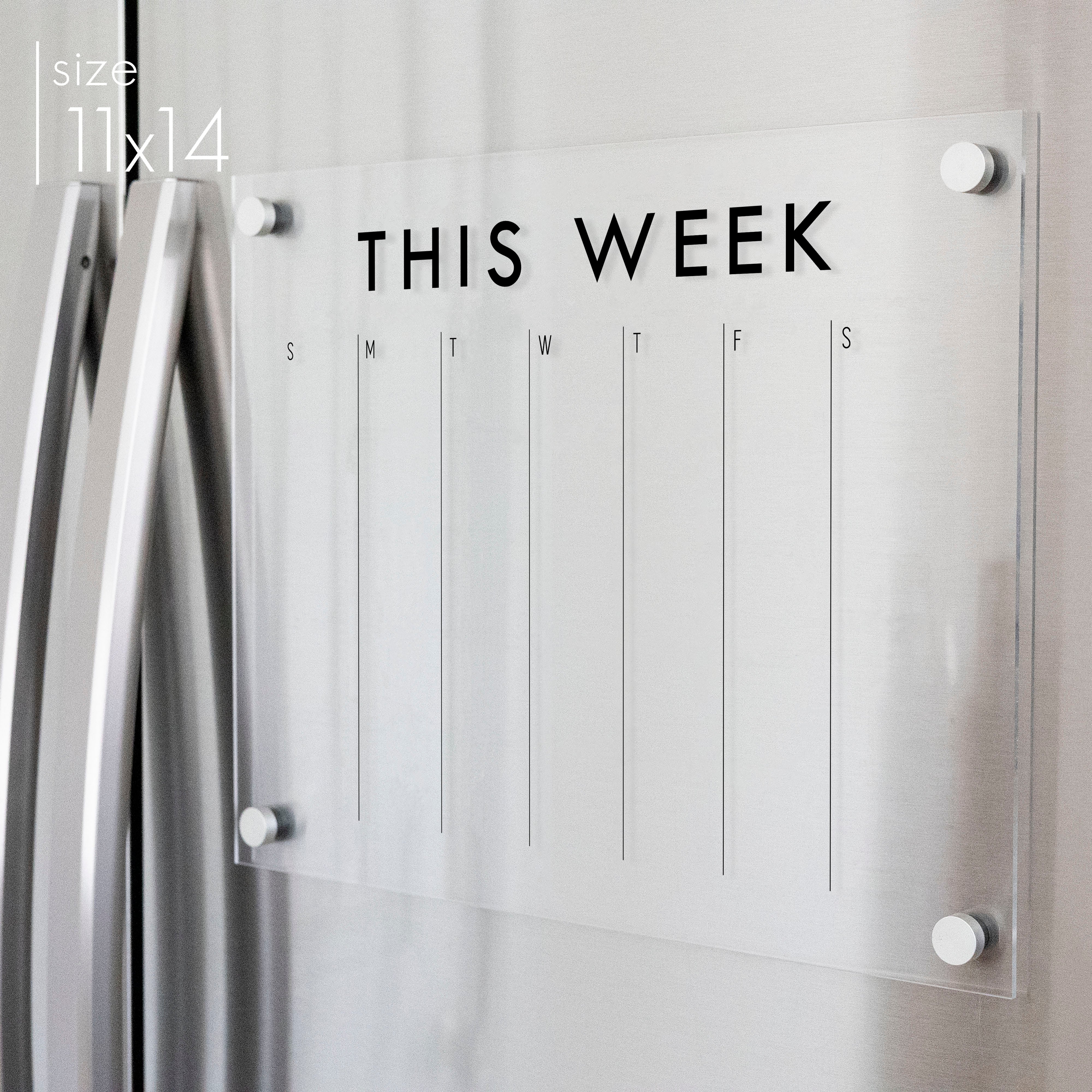 Weekly Acrylic Fridge Calendar | Horizontal Madi