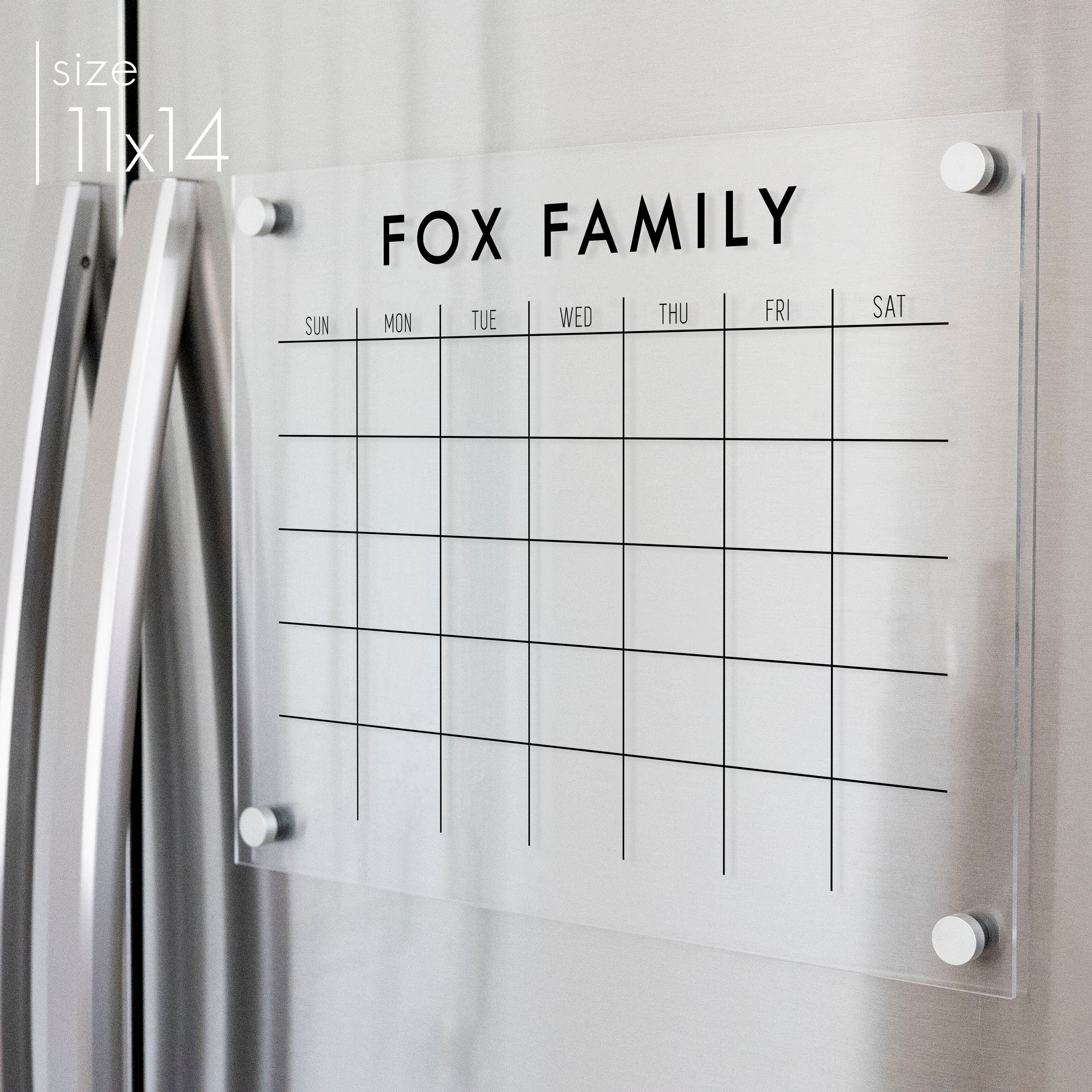 Monthly Acrylic Fridge Calendar | Horizontal Madi