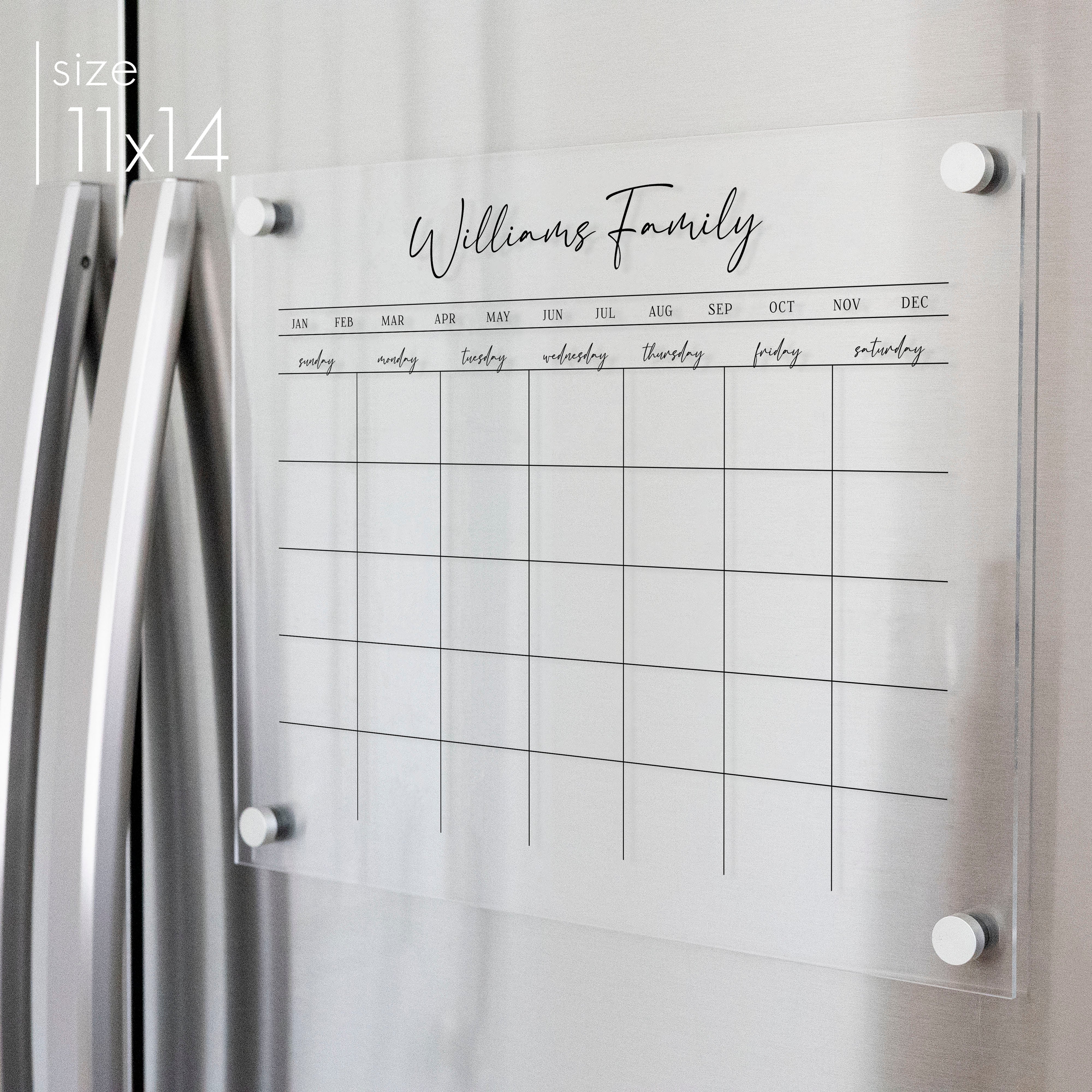 Monthly Acrylic Fridge Calendar | Horizontal Pennington