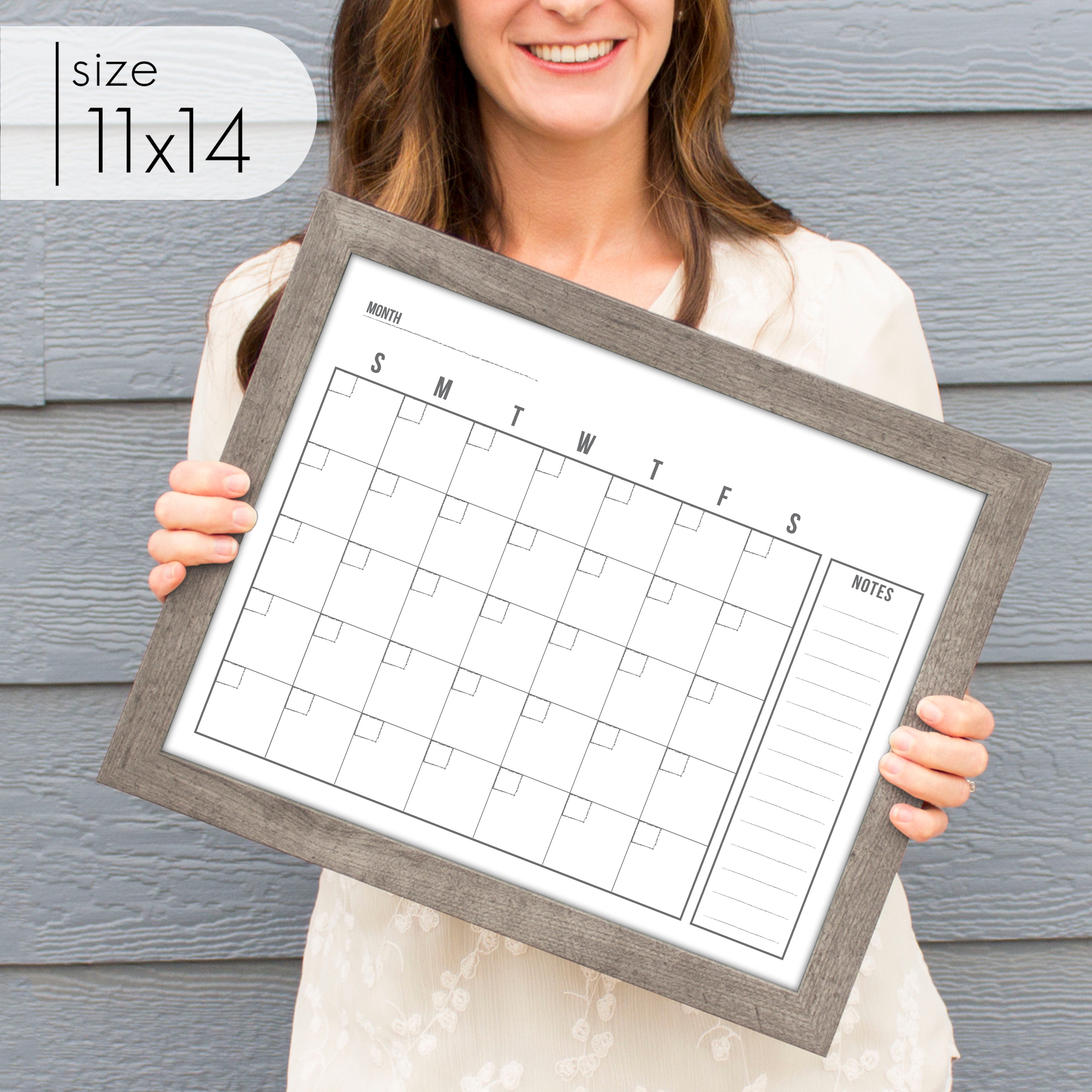 Monthly Framed Whiteboard Calendar + 1 section | Horizontal Dwyer