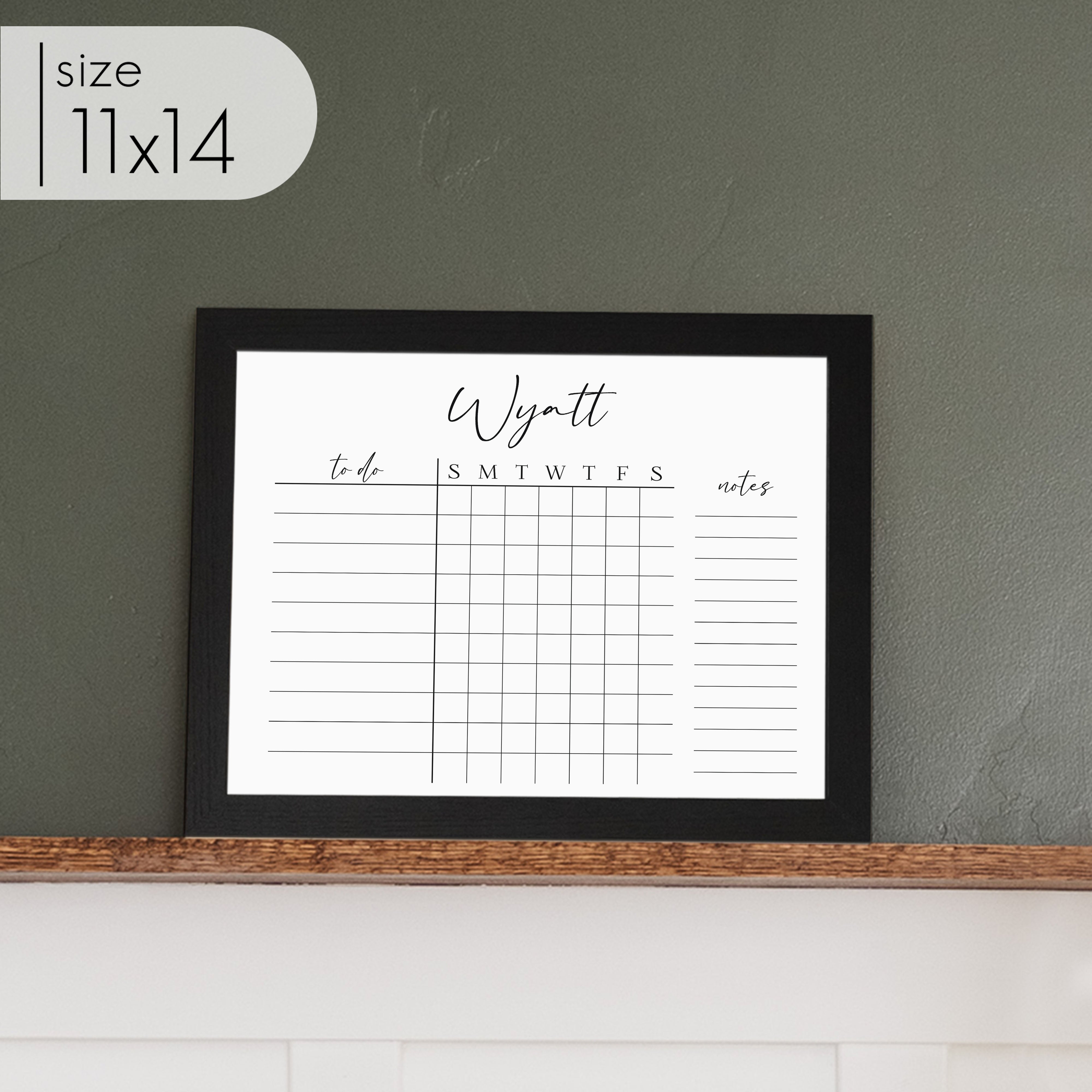 1 Person Framed Whiteboard Chore Chart | Horizontal Pennington
