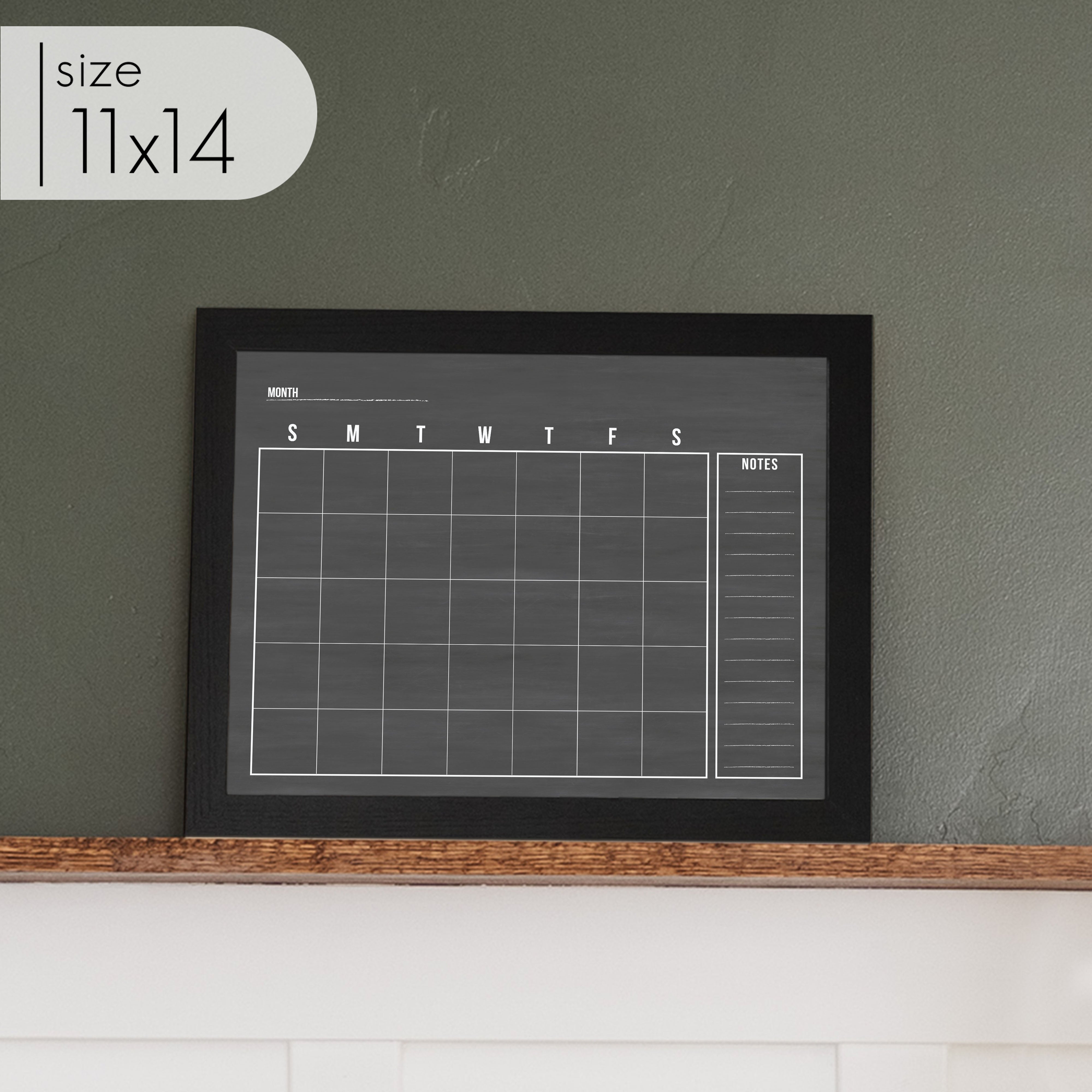 Monthly Framed Chalkboard Calendar + 1 section | Horizontal Dwyer