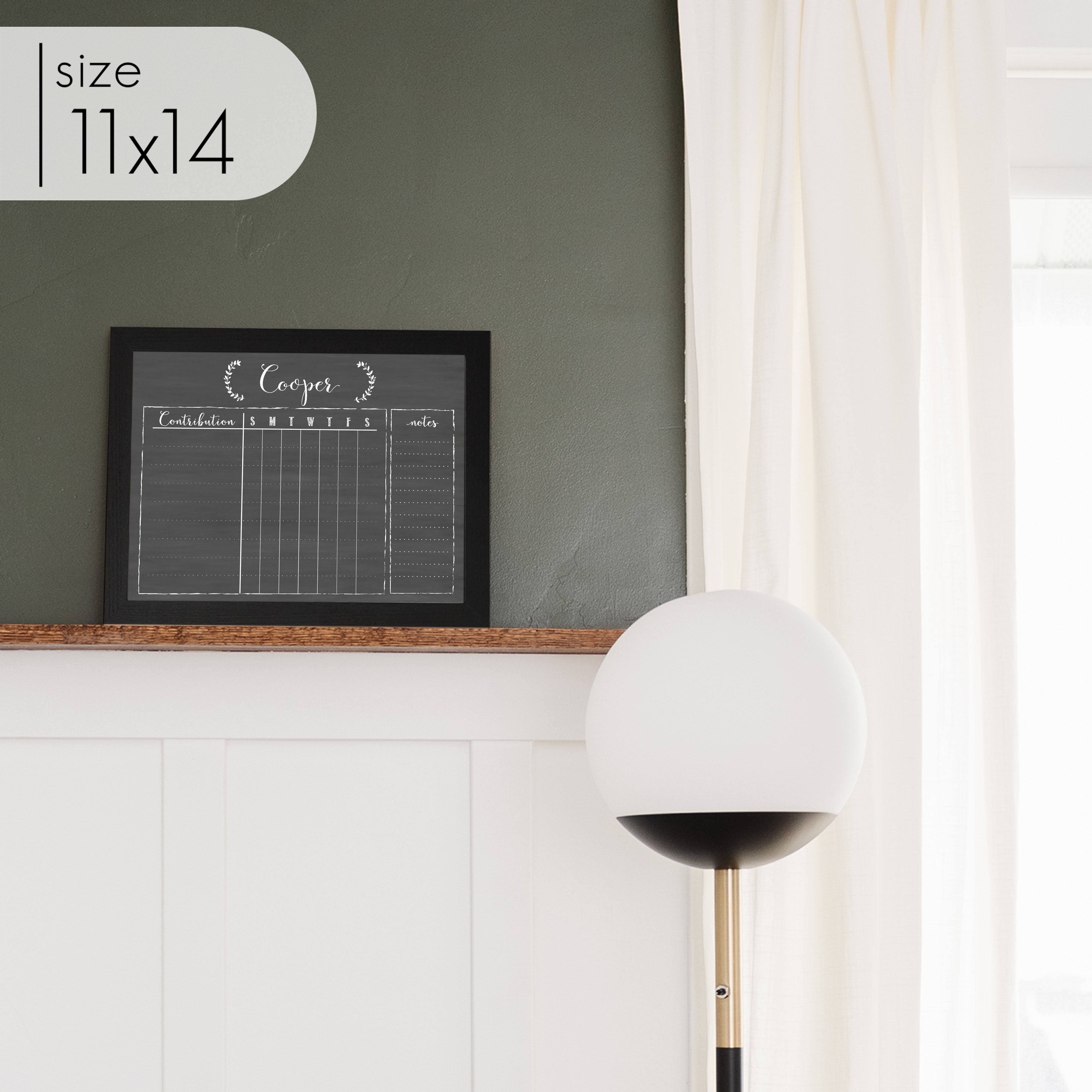 1 Person Framed Chalkboard Chore Chart | Horizontal Eagleton