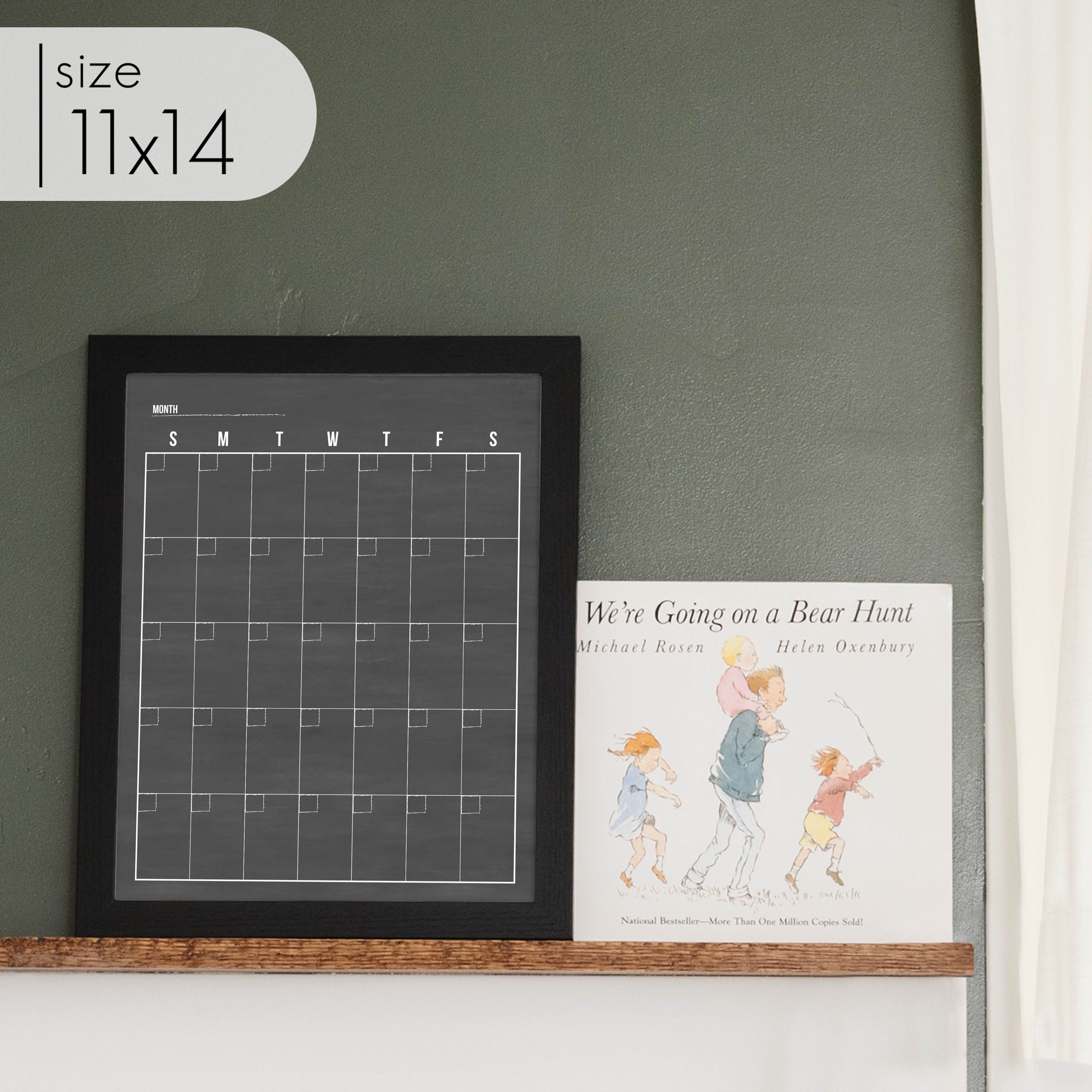 Monthly Framed Chalkboard Calendar | Vertical Dwyer