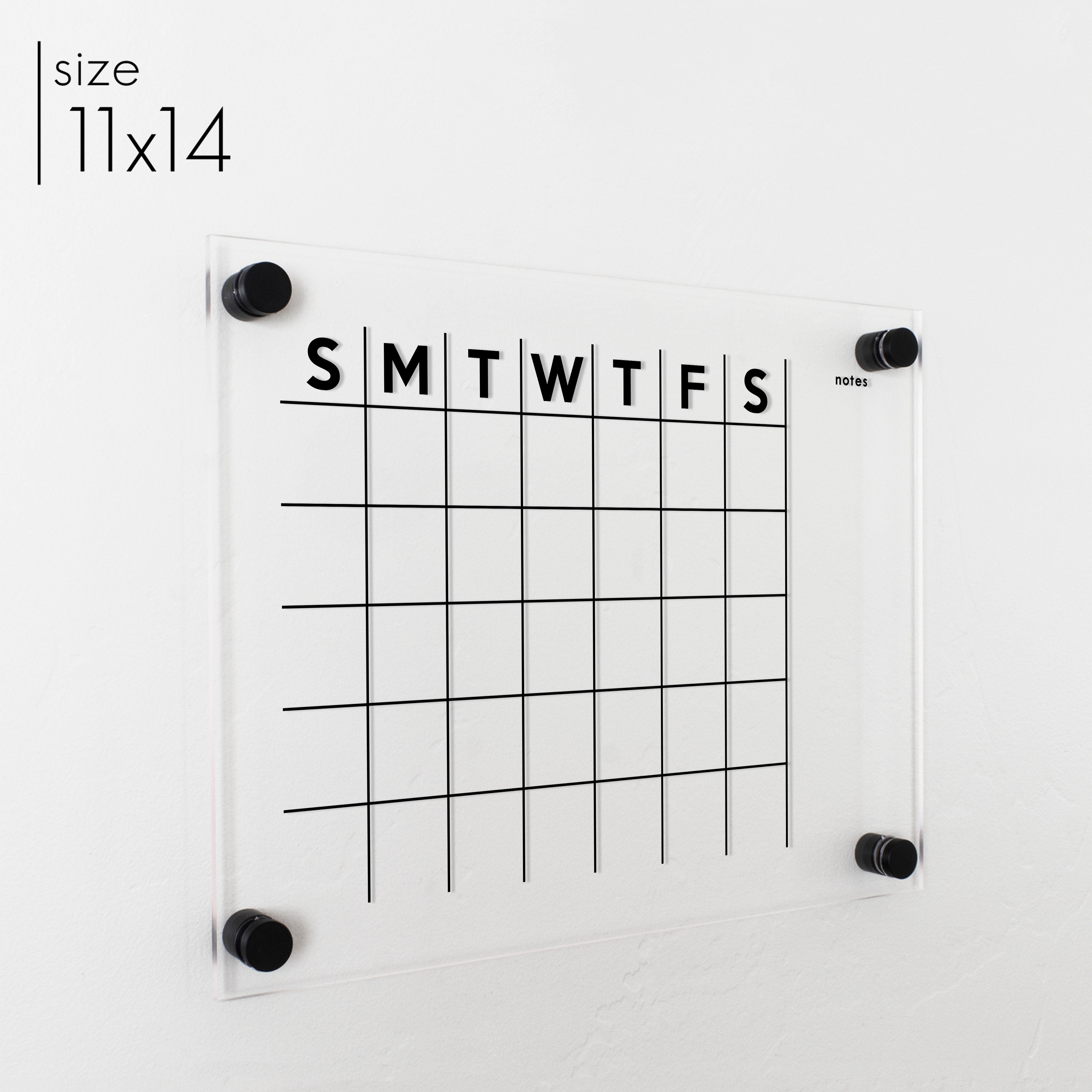 Monthly Acrylic Calendar + 1 Section | Horizontal Minimalist