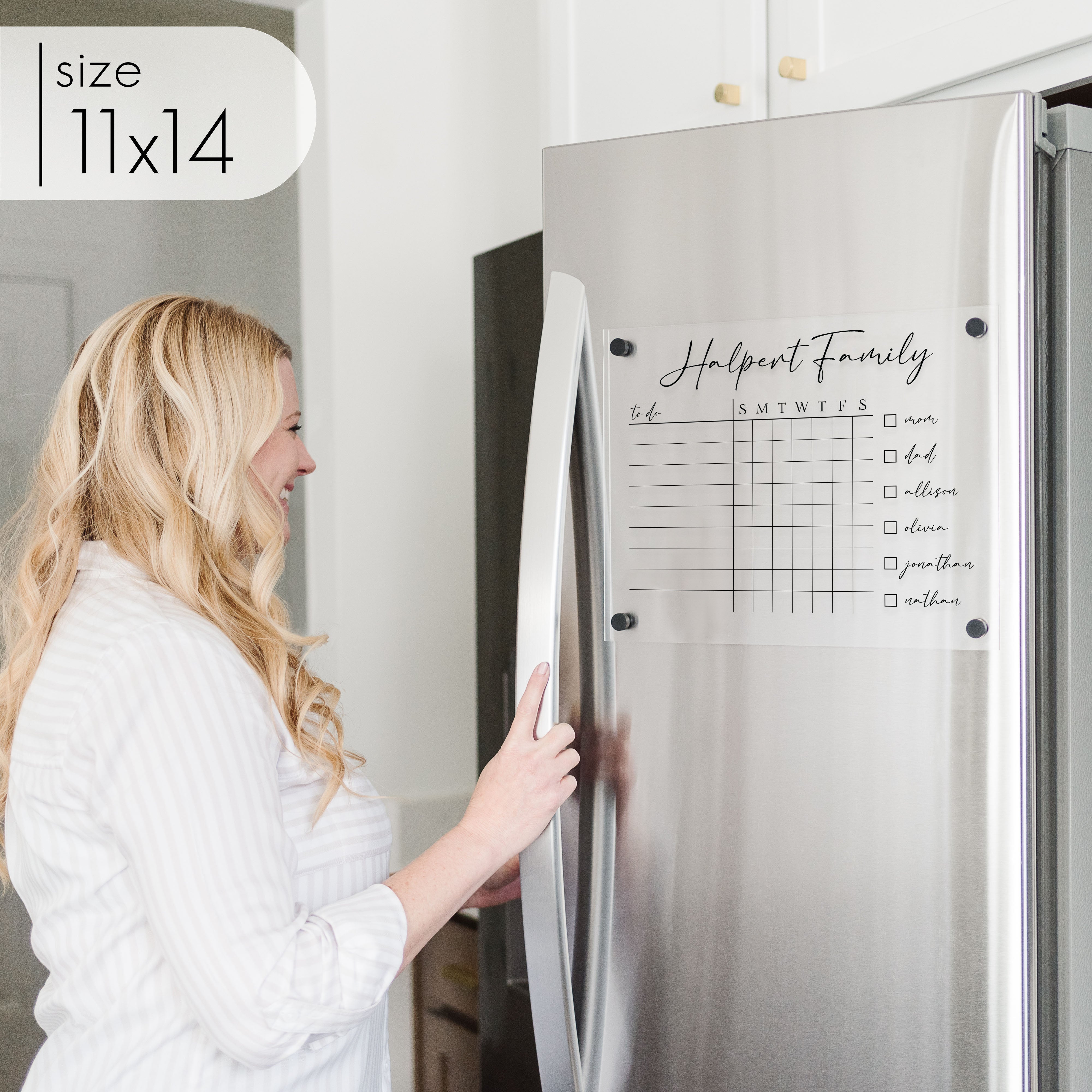 Acrylic Fridge Family Chore Chart | Horizontal Pennington