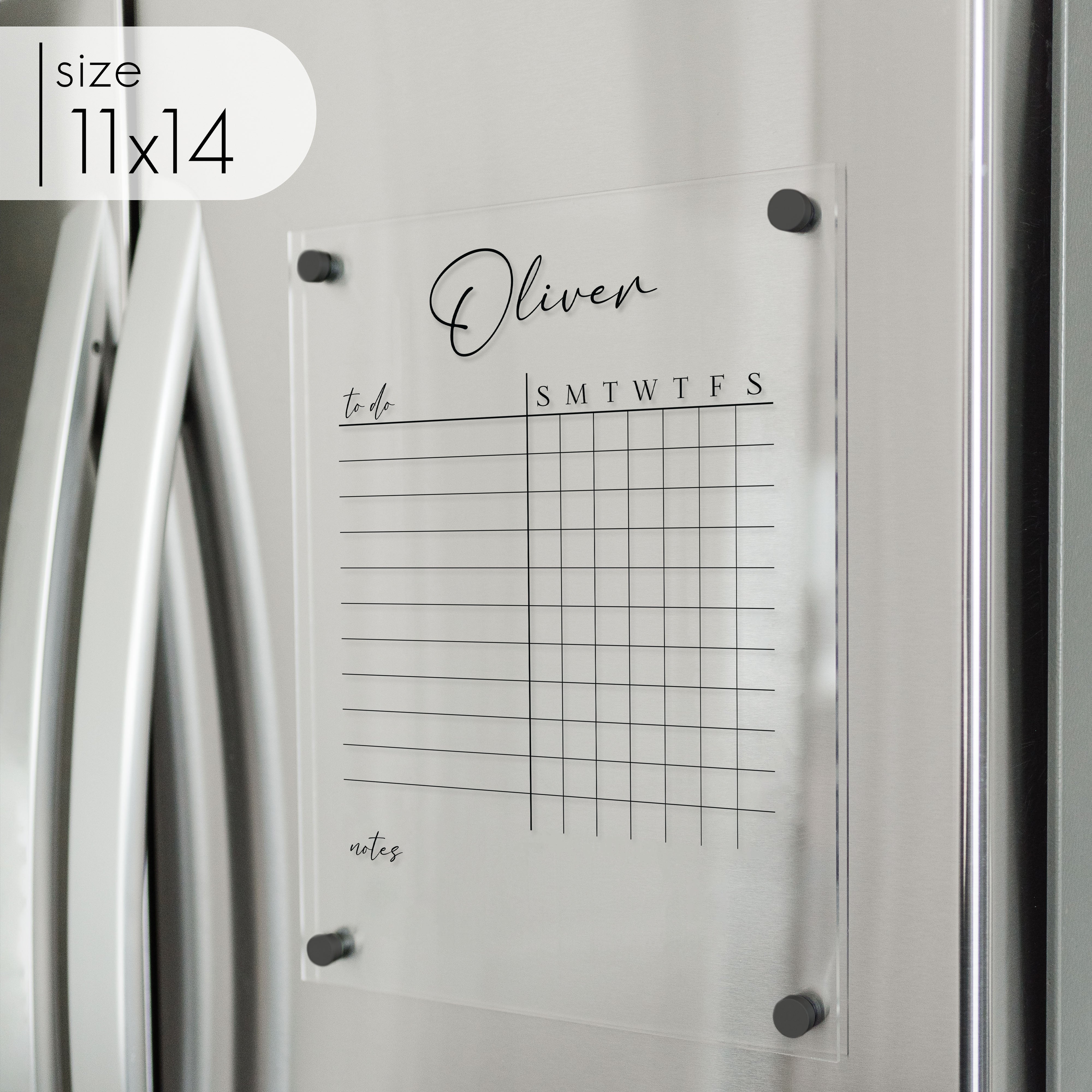 1 Child Acrylic Fridge Chore Chart | Vertical Pennington