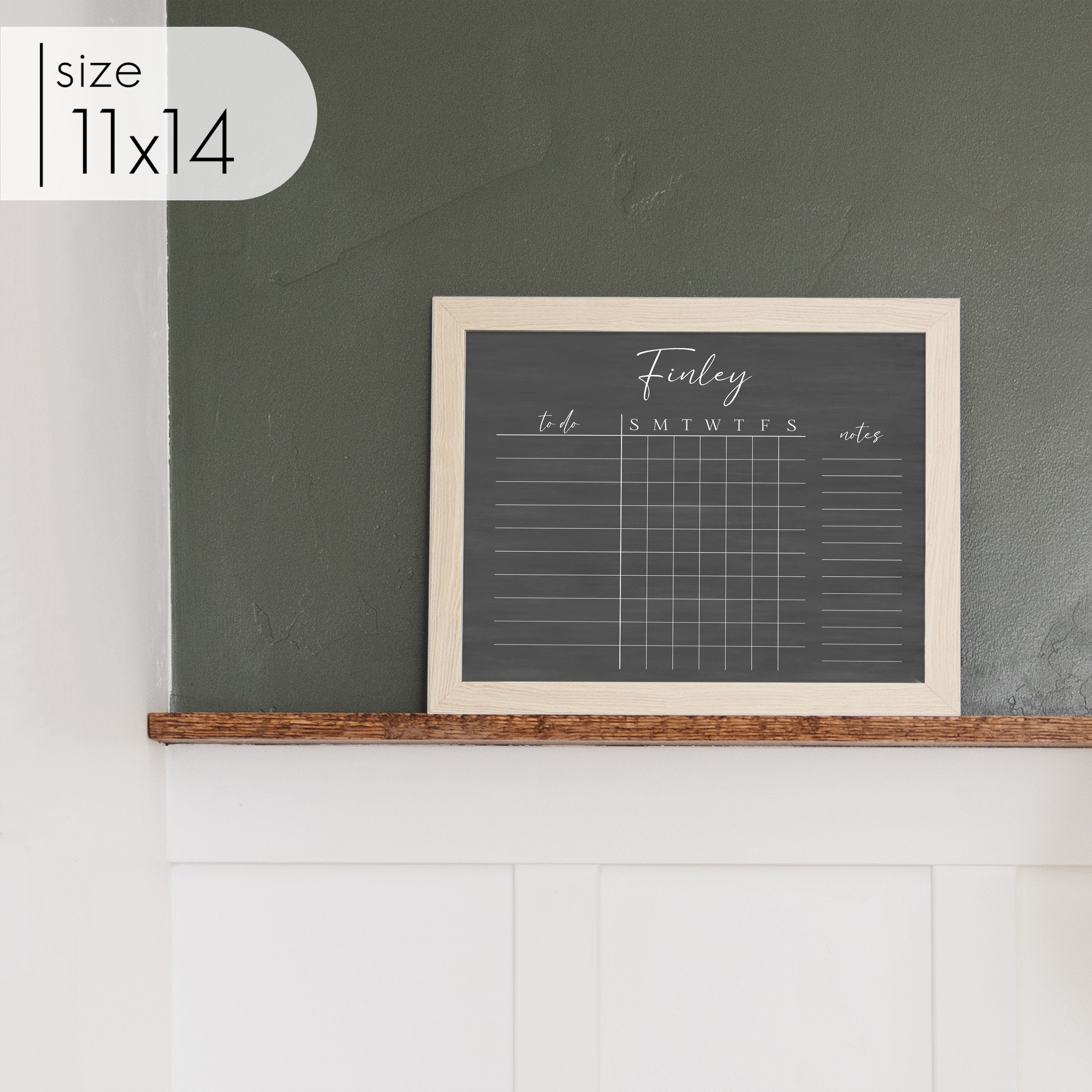 1 Person Framed Chalkboard Chore Chart | Horizontal Pennington