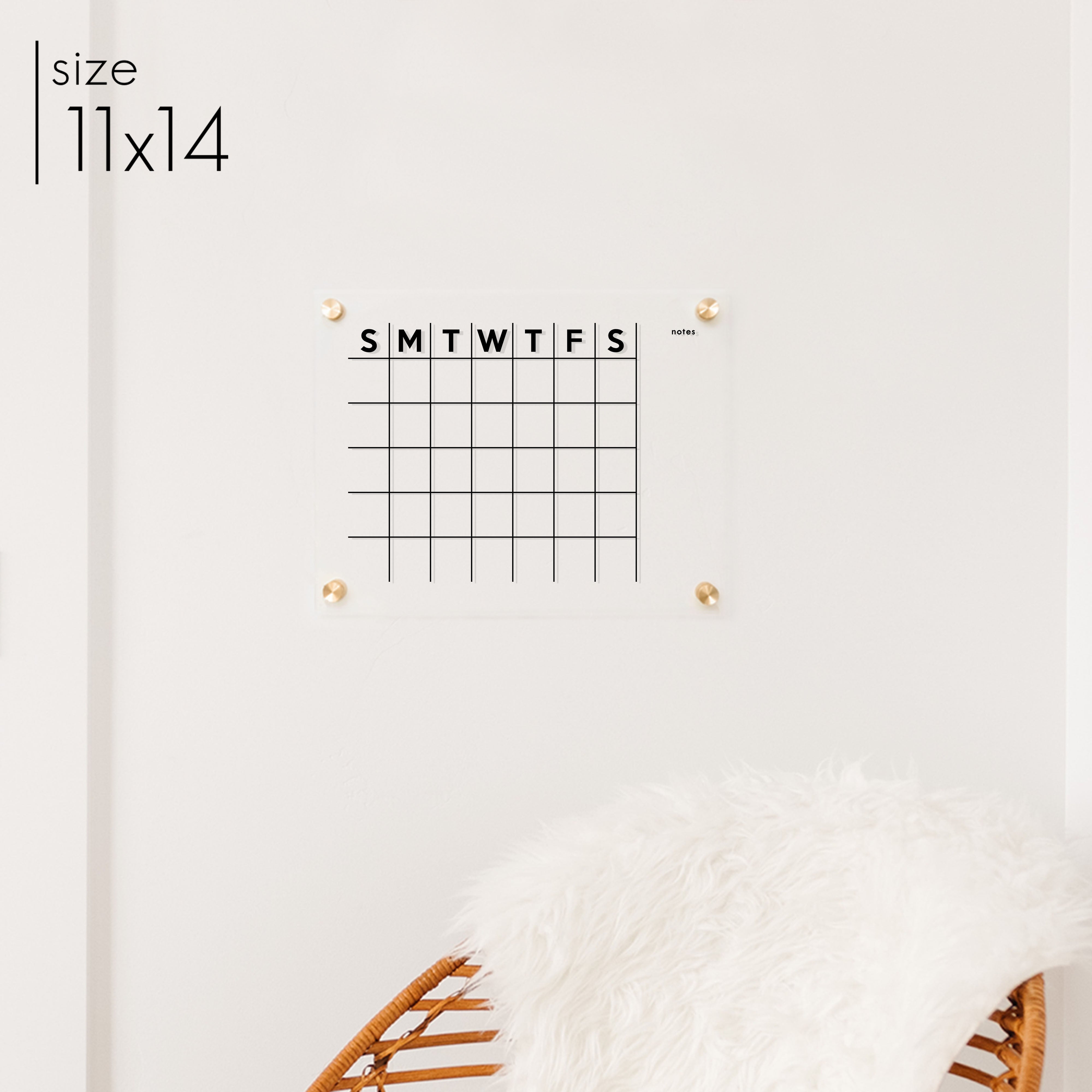 Monthly Acrylic Calendar + 1 Section | Horizontal Minimalist