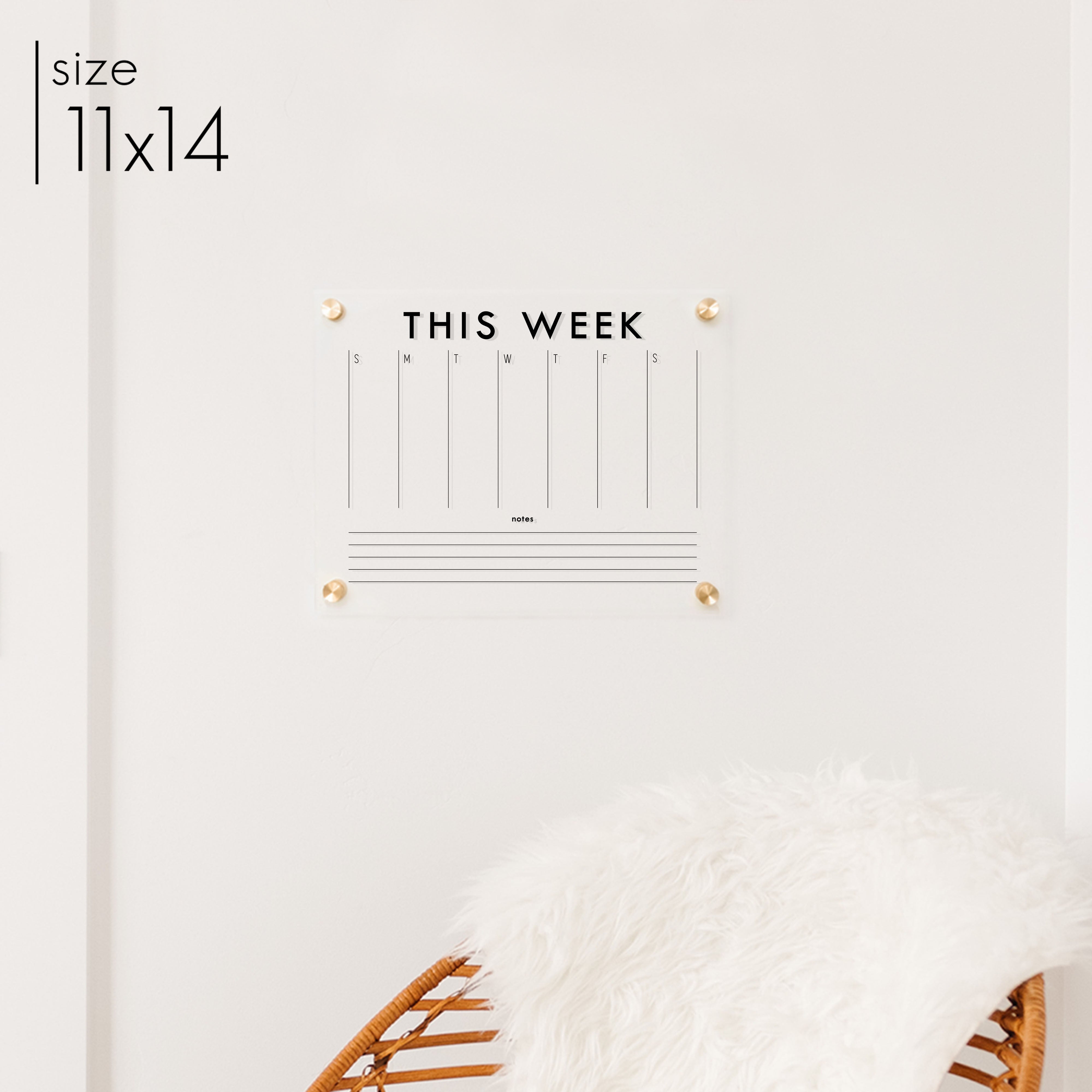 Weekly Acrylic Calendar + 1 Section | Horizontal Madi