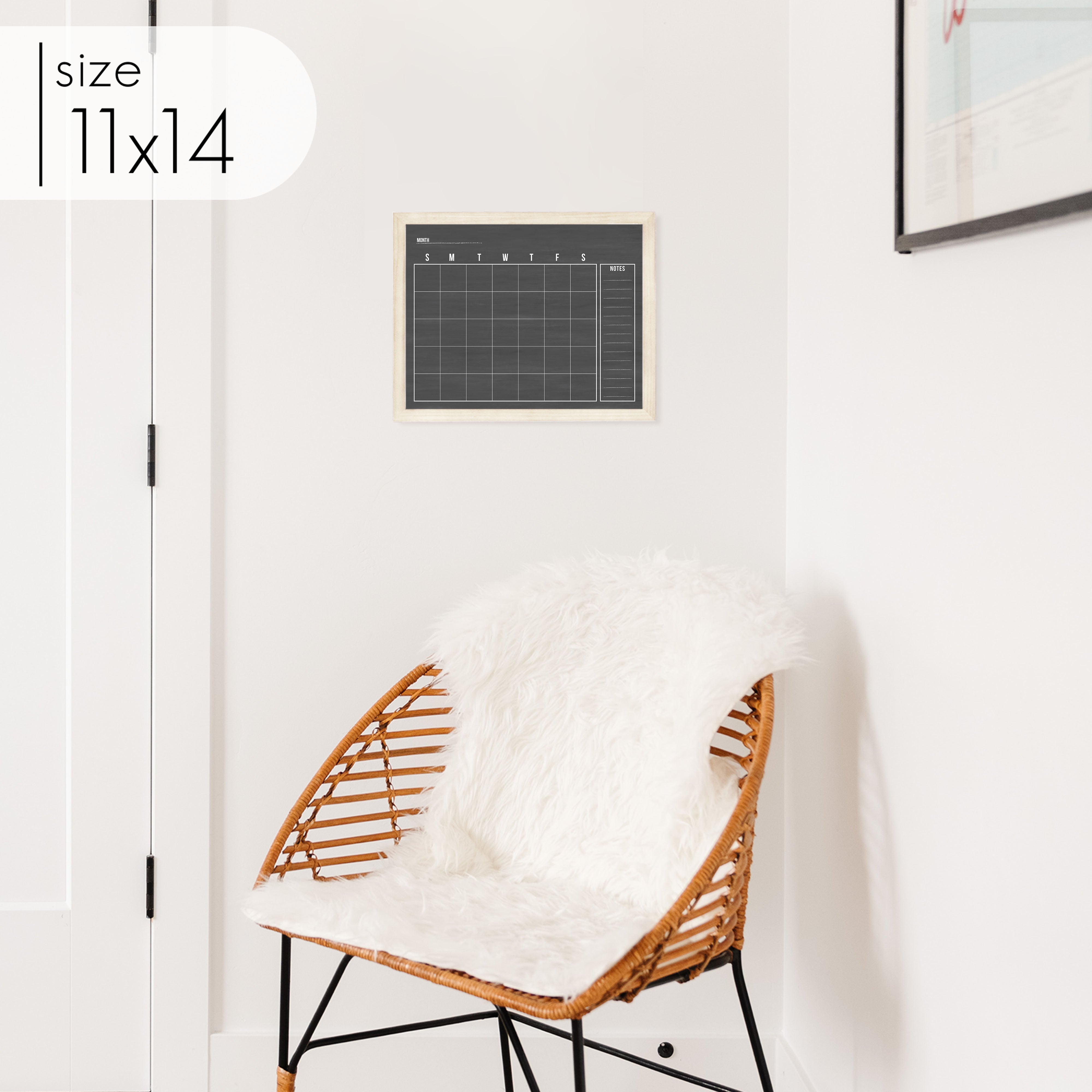 Monthly Framed Chalkboard Calendar + 1 section | Horizontal Dwyer