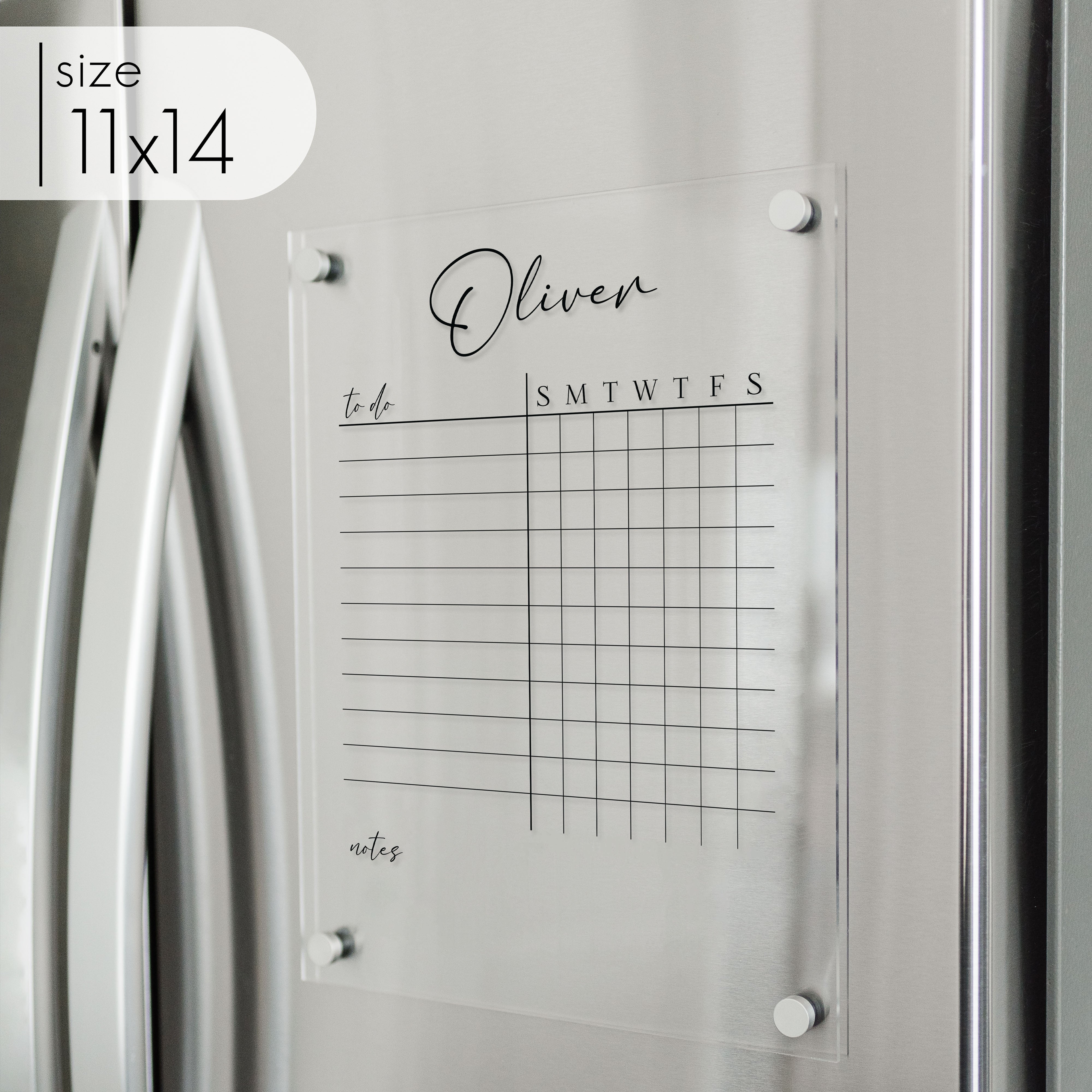 1 Child Acrylic Fridge Chore Chart | Vertical Pennington