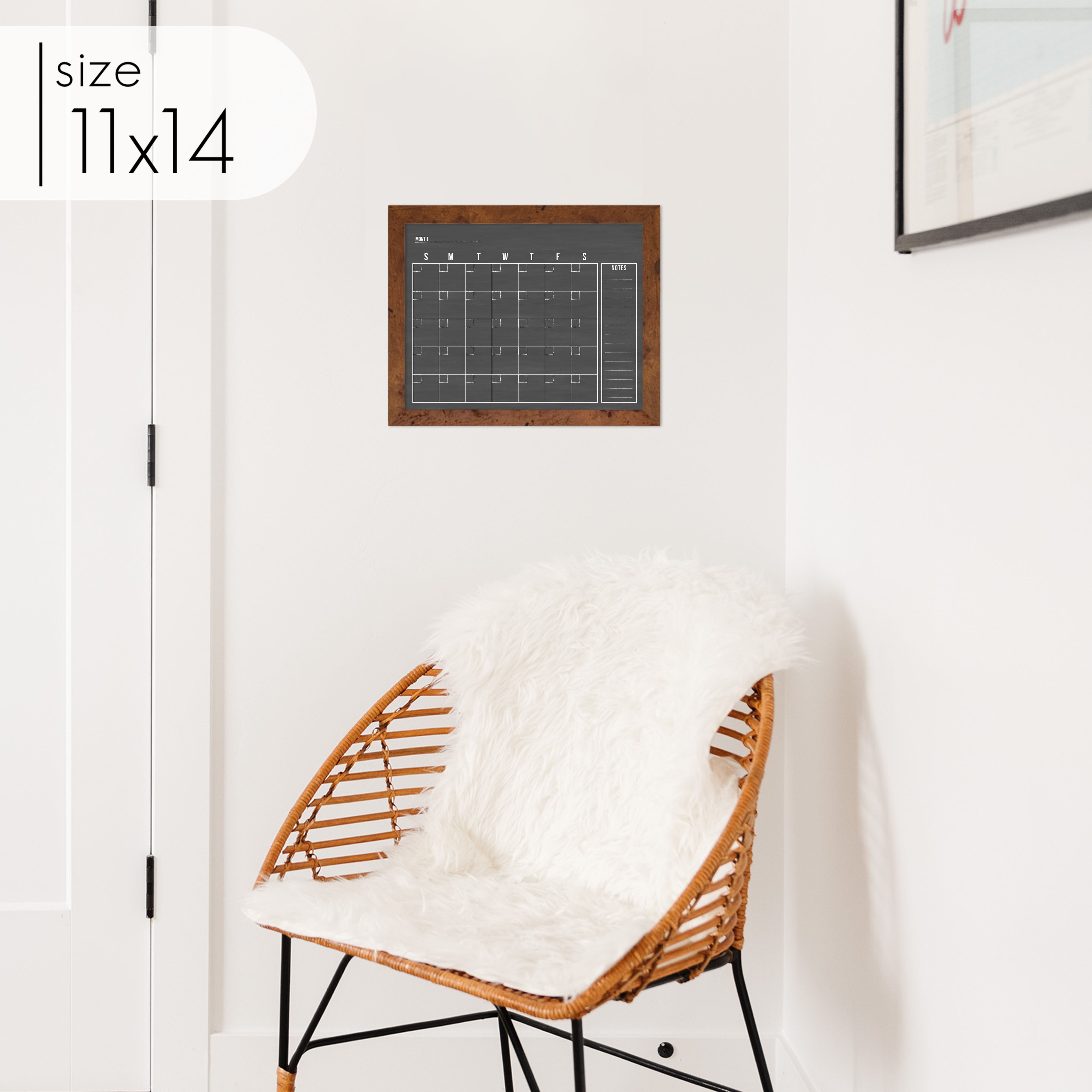 Monthly Framed Chalkboard Calendar + 1 section | Horizontal Dwyer