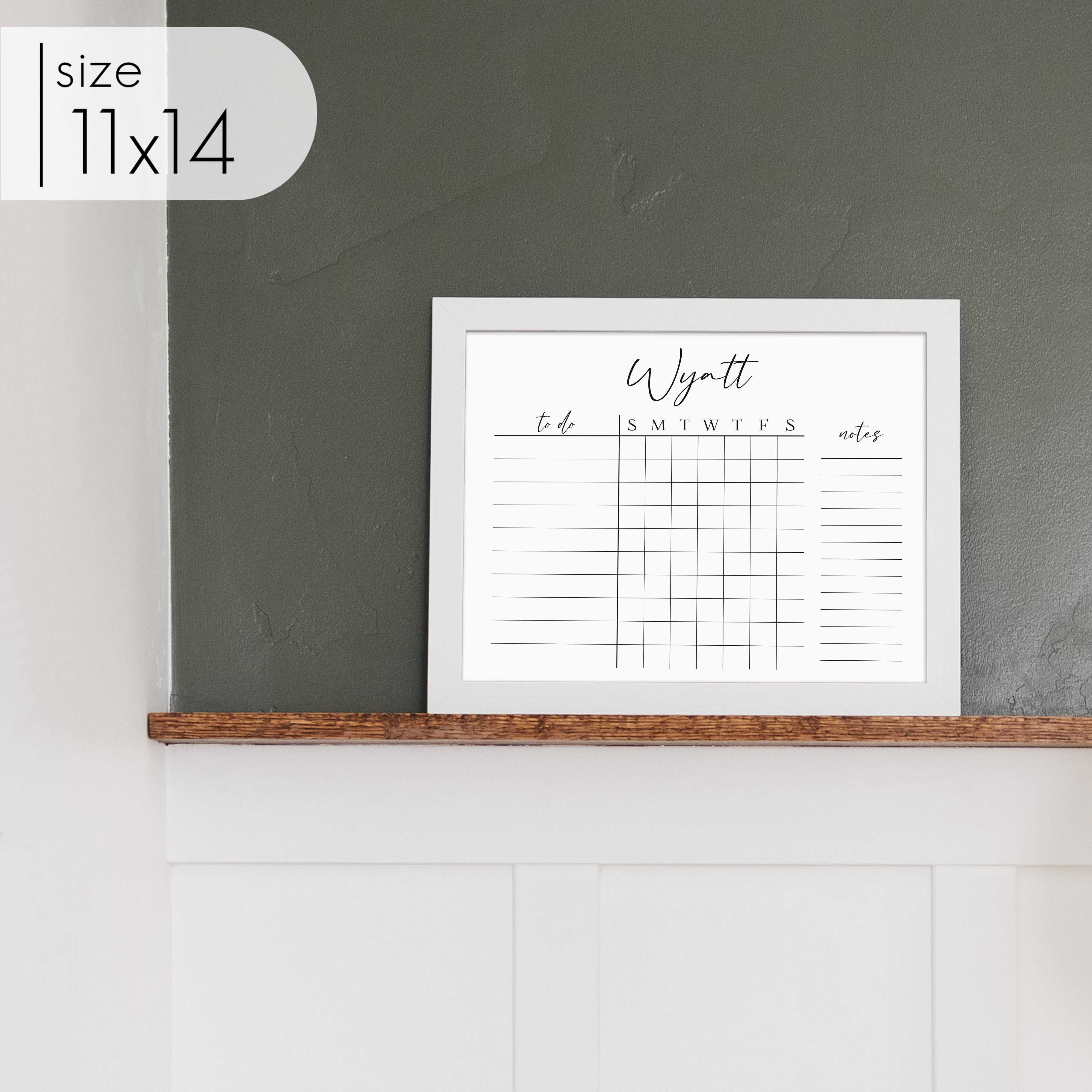 1 Person Framed Whiteboard Chore Chart | Horizontal Pennington