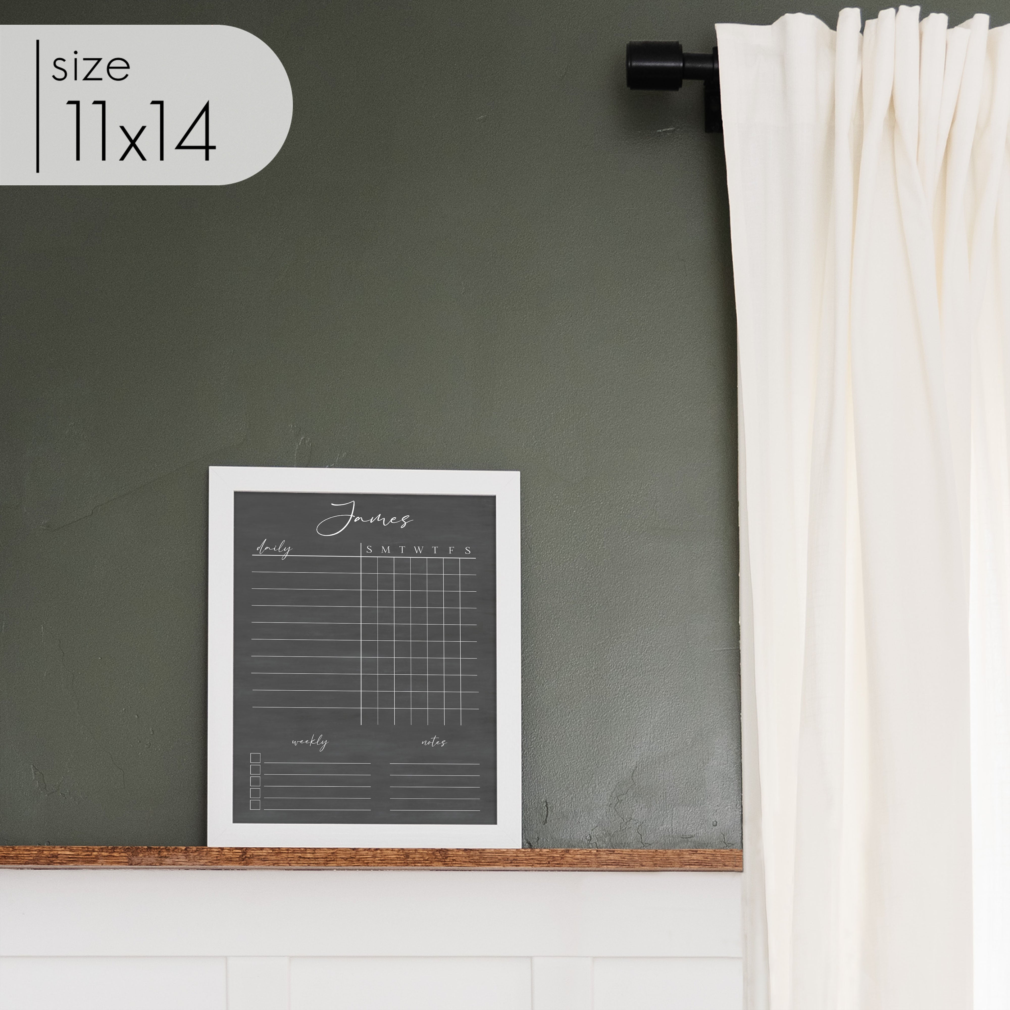 1 Person Framed Chalkboard Chore Chart  | Vertical Pennington