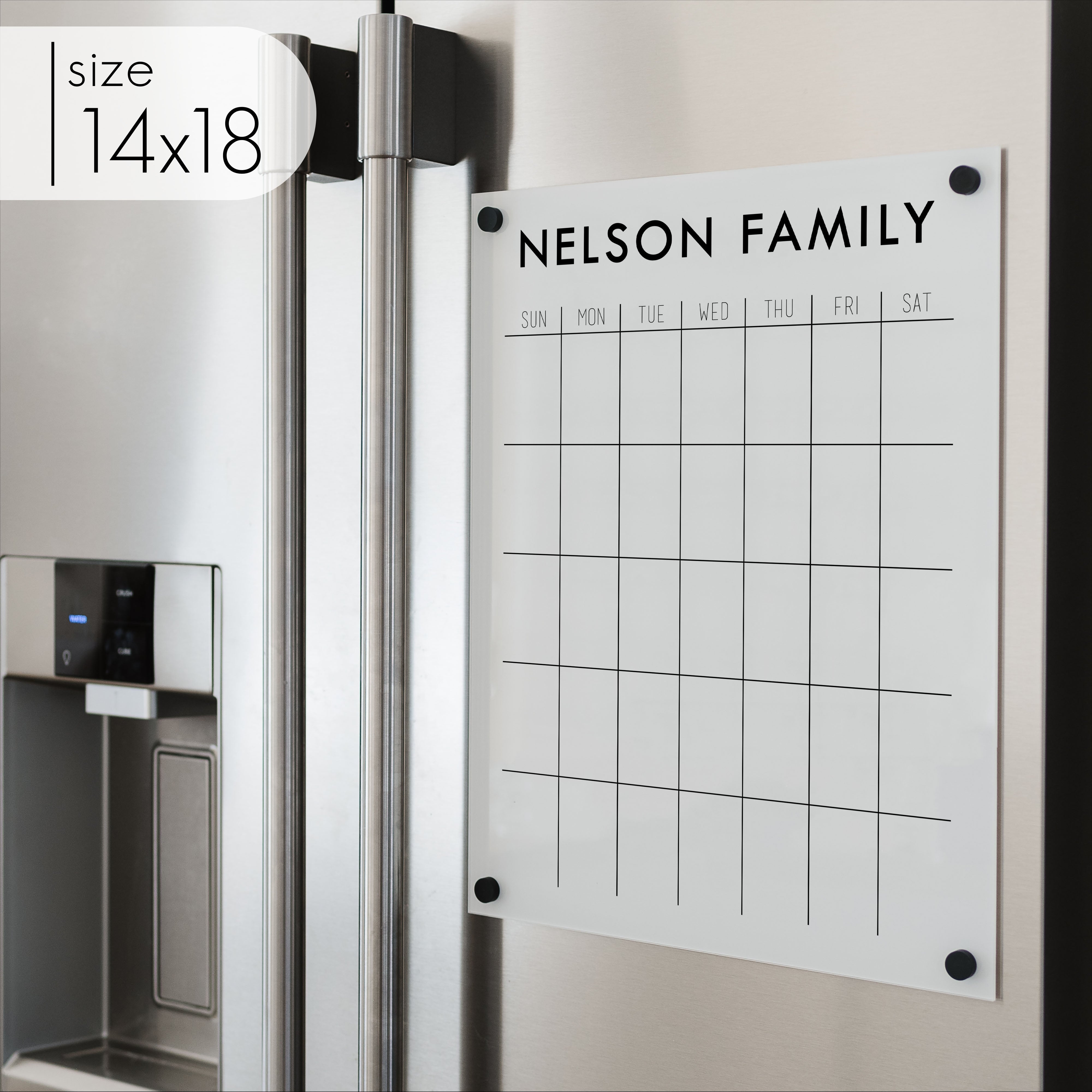 Monthly Acrylic White Fridge Calendar | Vertical Madi