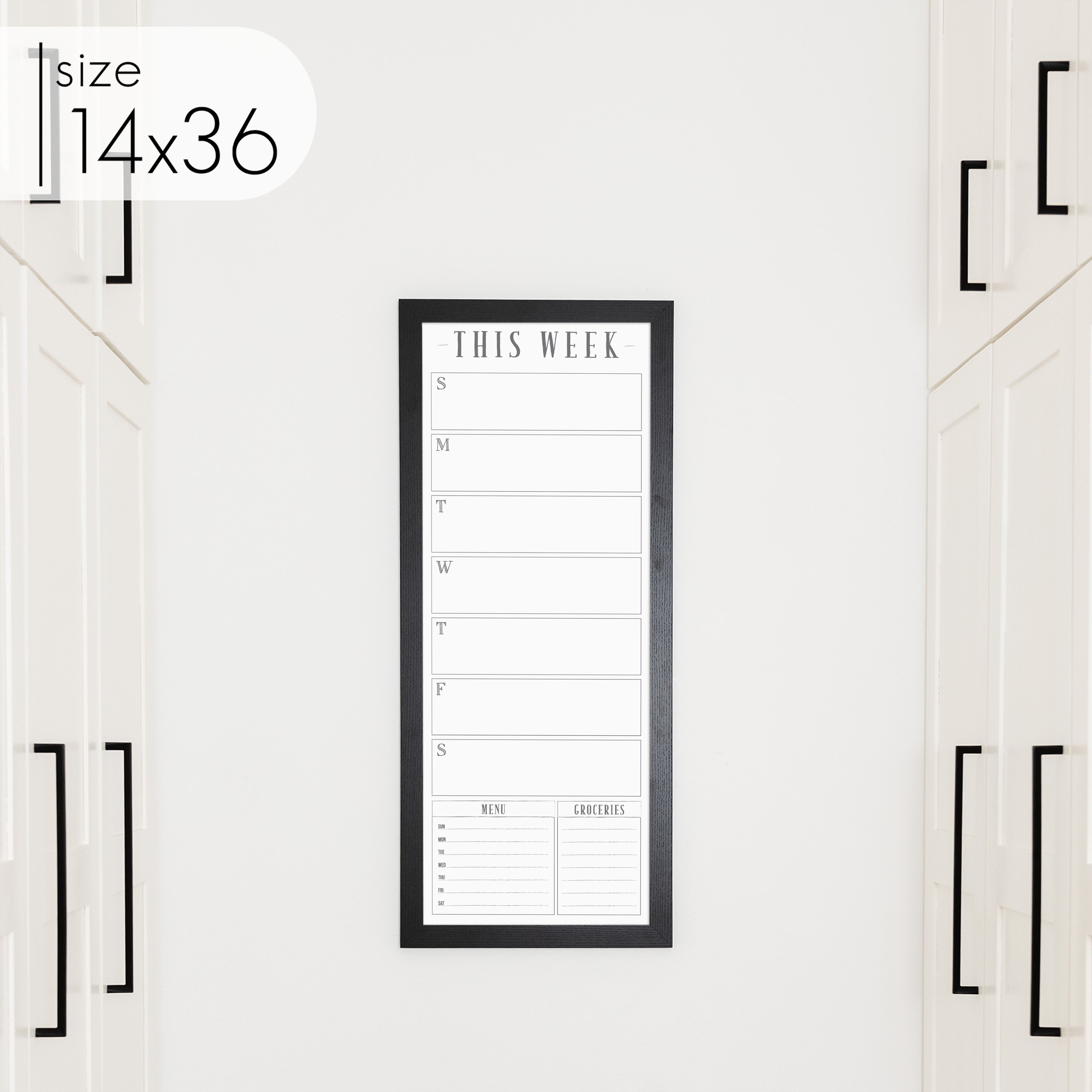 Slim Weekly Framed Whiteboard + 2 sections | Vertical Swanson