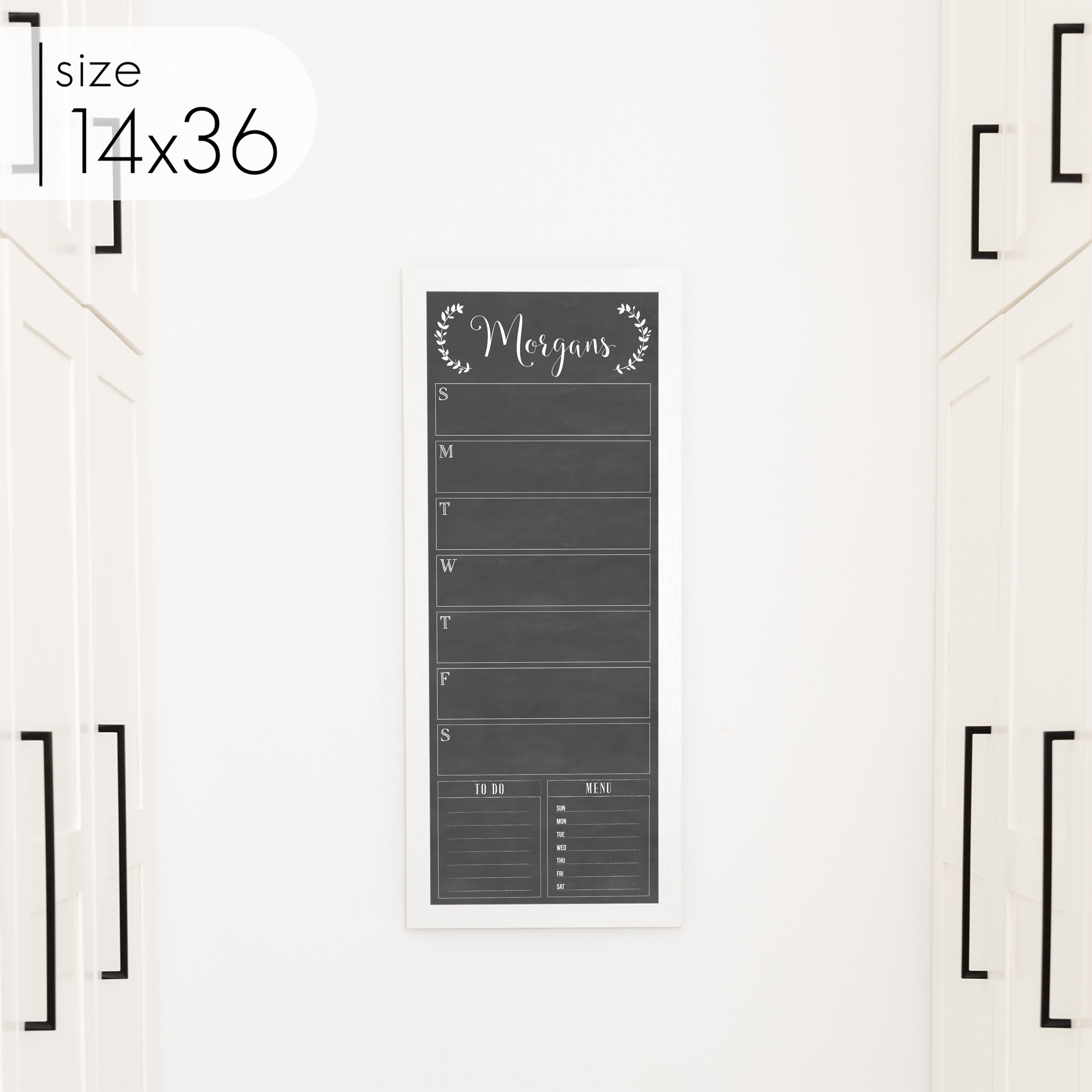 Slim Weekly Framed Chalkboard + 2 sections | Vertical Eagleton