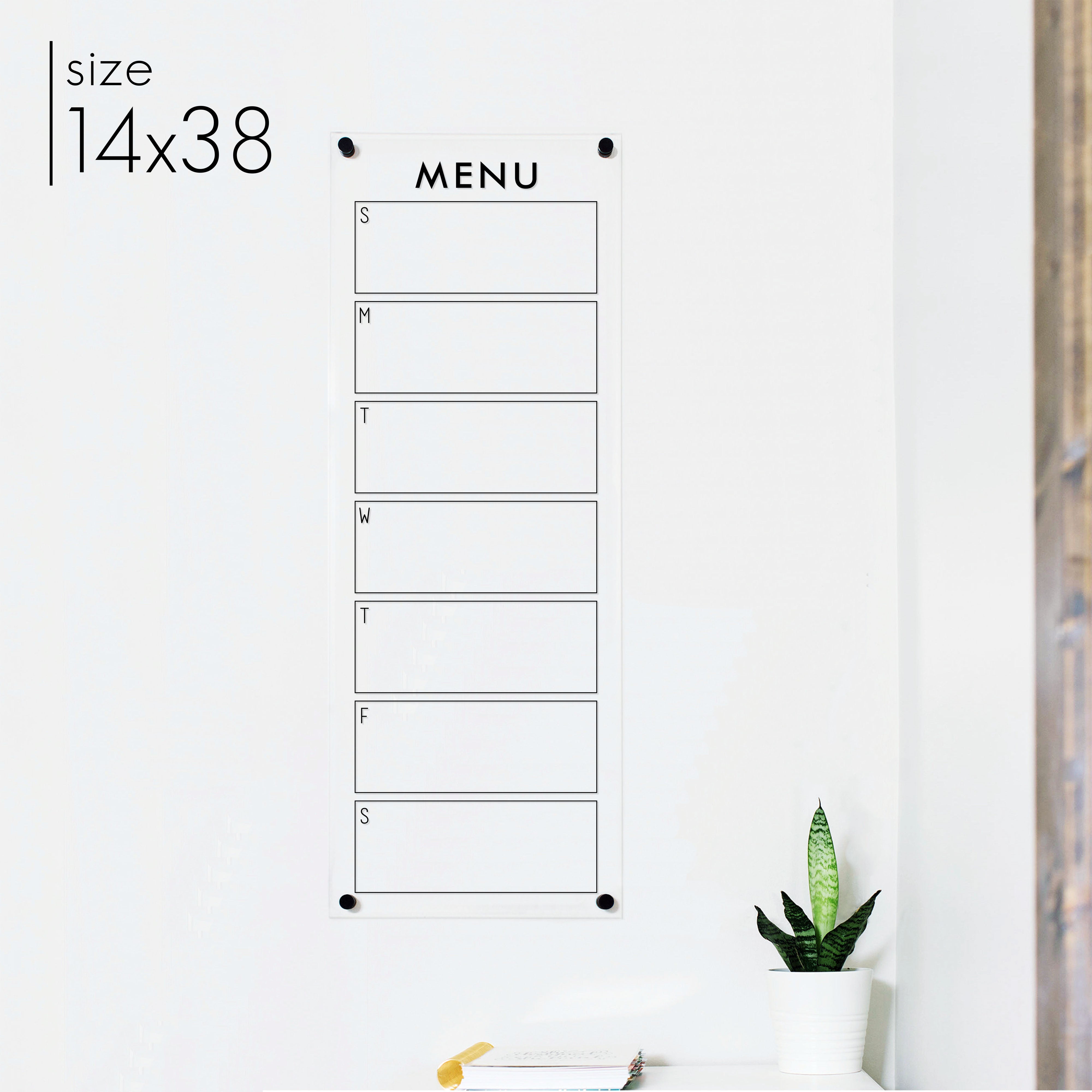 Slim Weekly Acrylic Calendar | Vertical Multi-Style