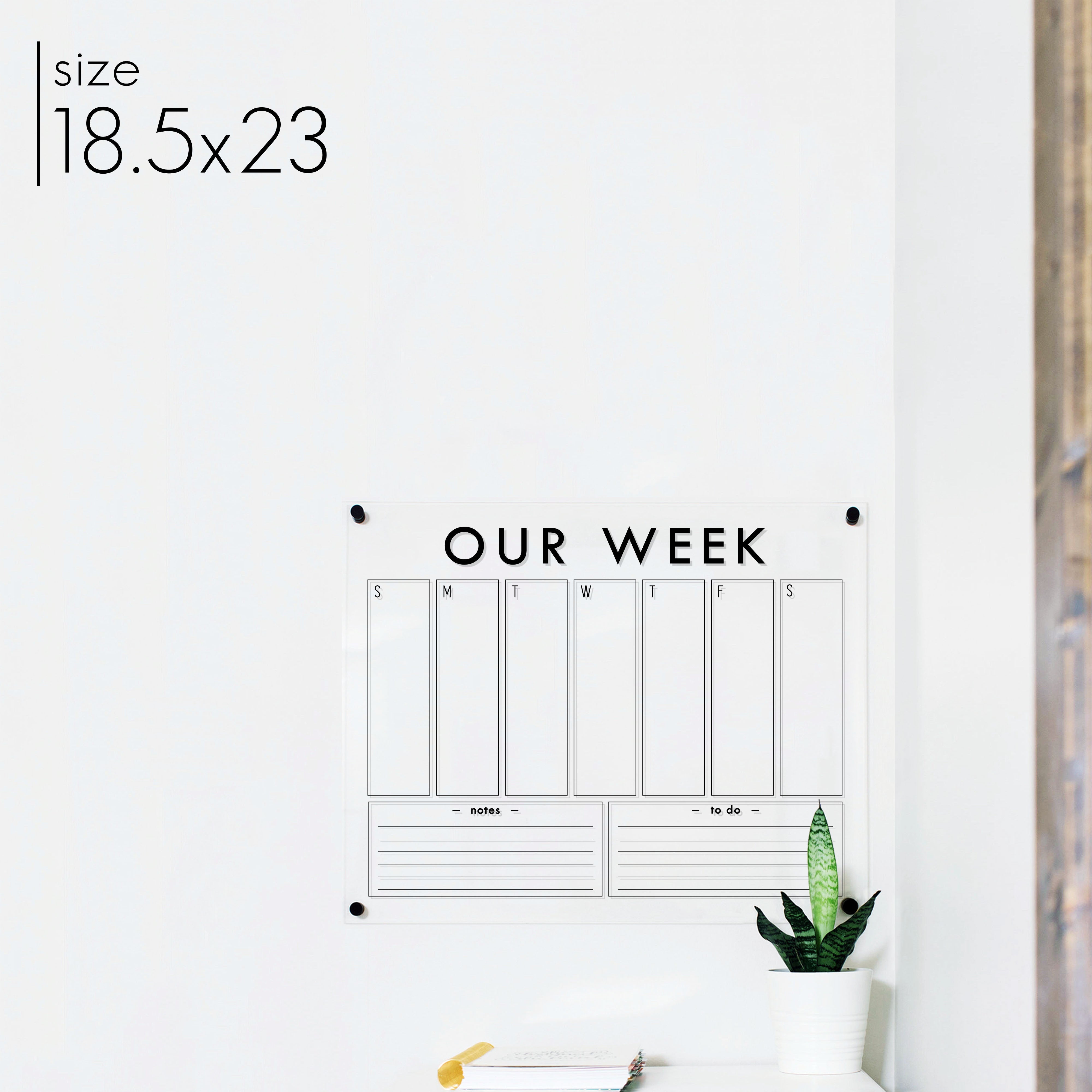 Weekly Acrylic Calendar + 2 Sections | Horizontal Multi-Style