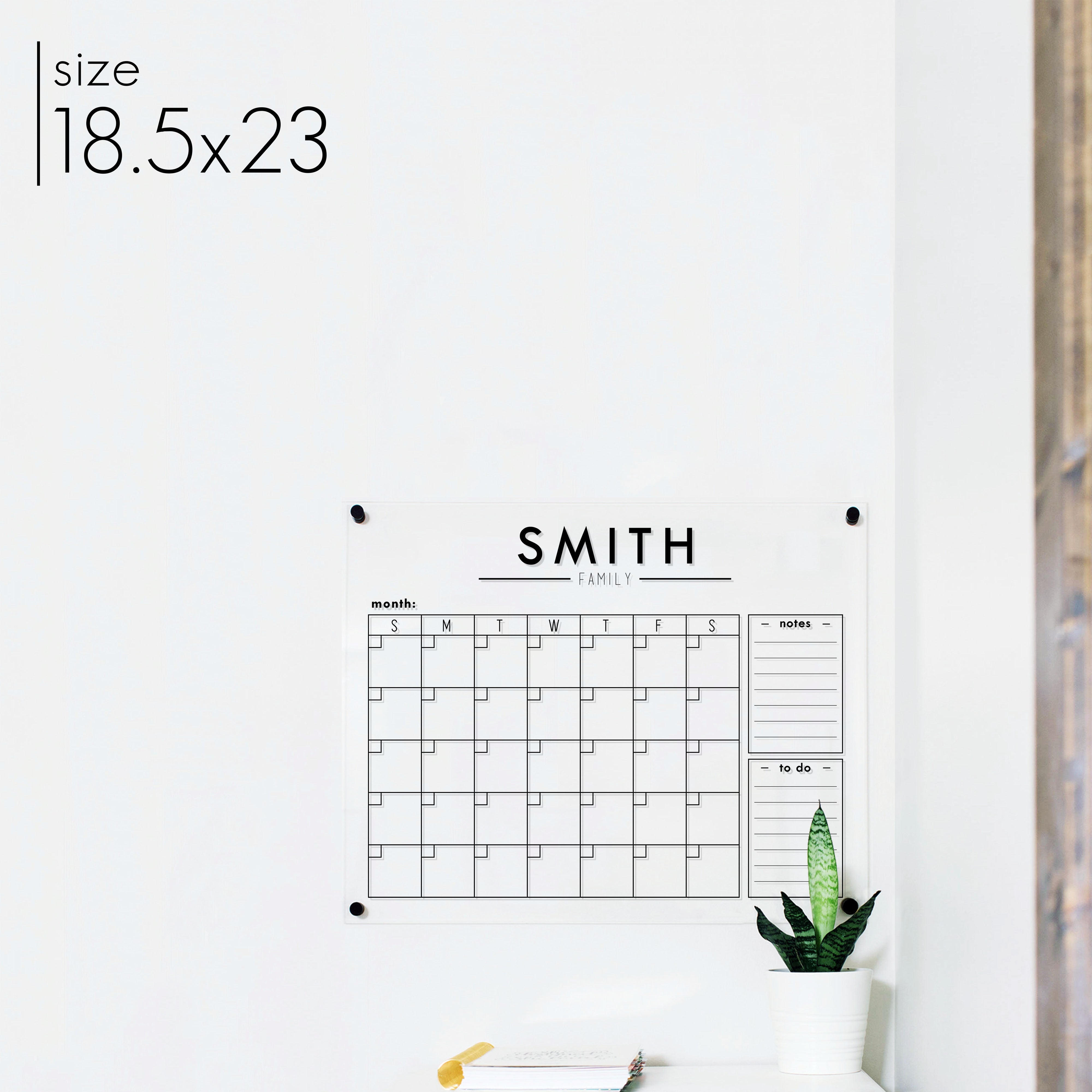 Monthly Acrylic Calendar + 2 Sections | Horizontal Craig