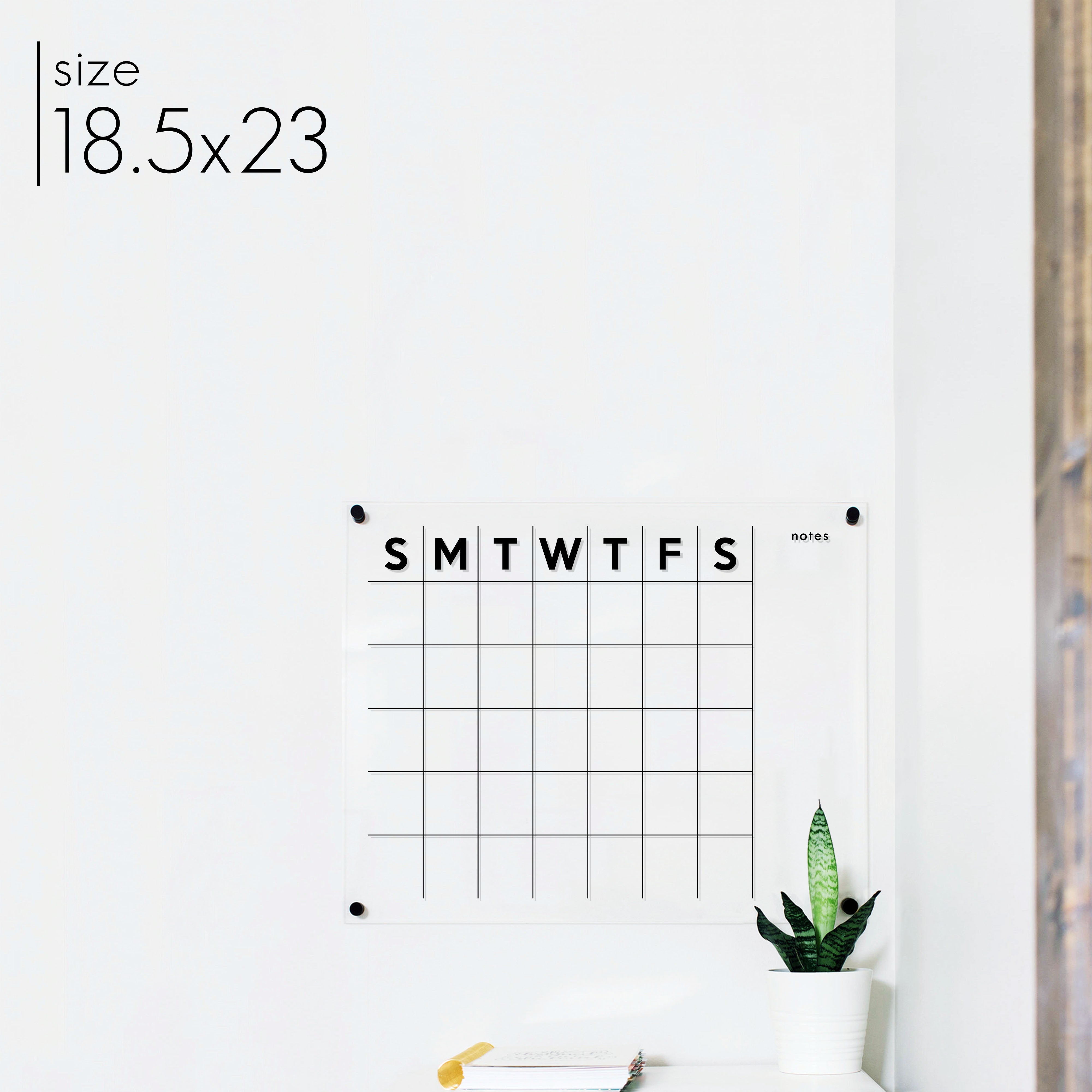 Monthly Acrylic Calendar + 1 Section | Horizontal Minimalist