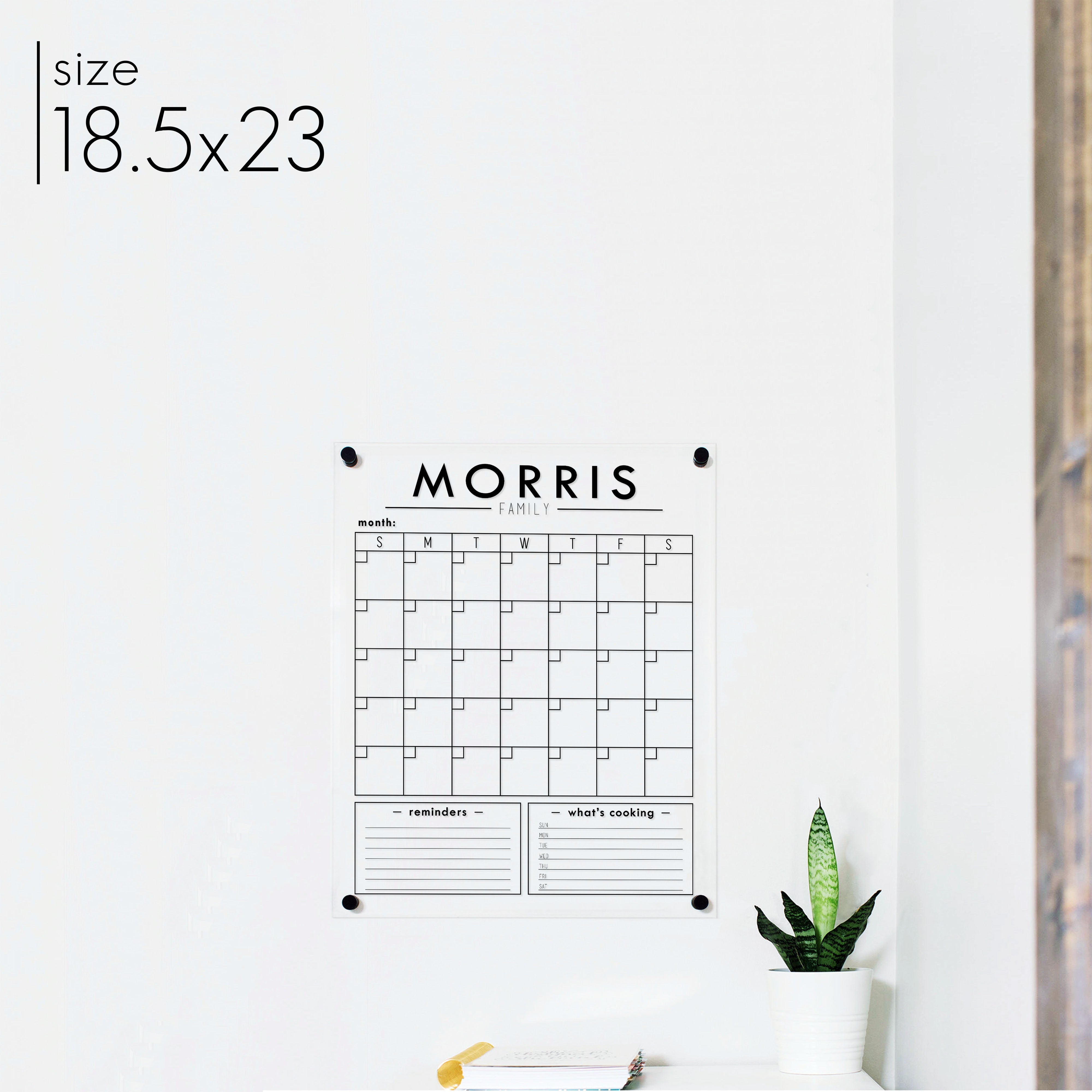 Monthly Acrylic Calendar + 2 Sections | Vertical Craig