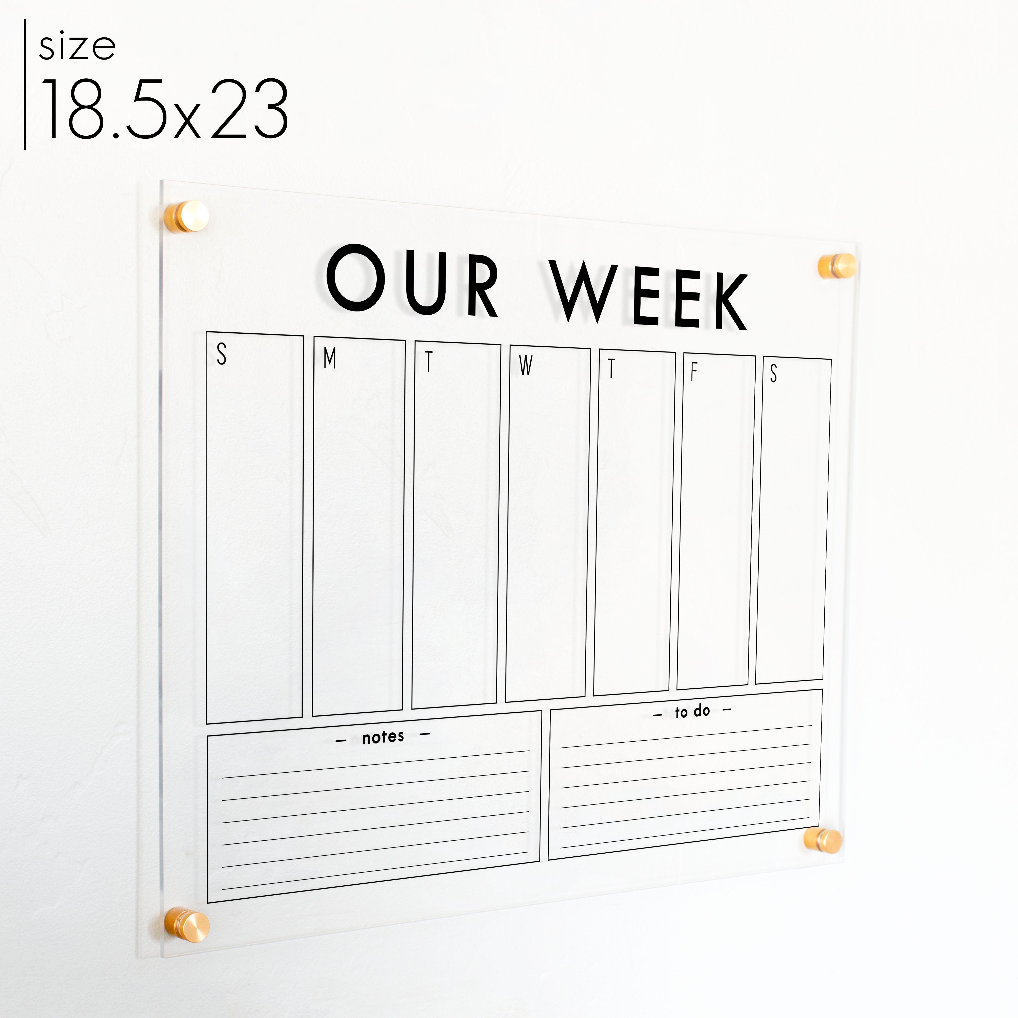 Weekly Acrylic Calendar + 2 Sections | Horizontal Multi-Style