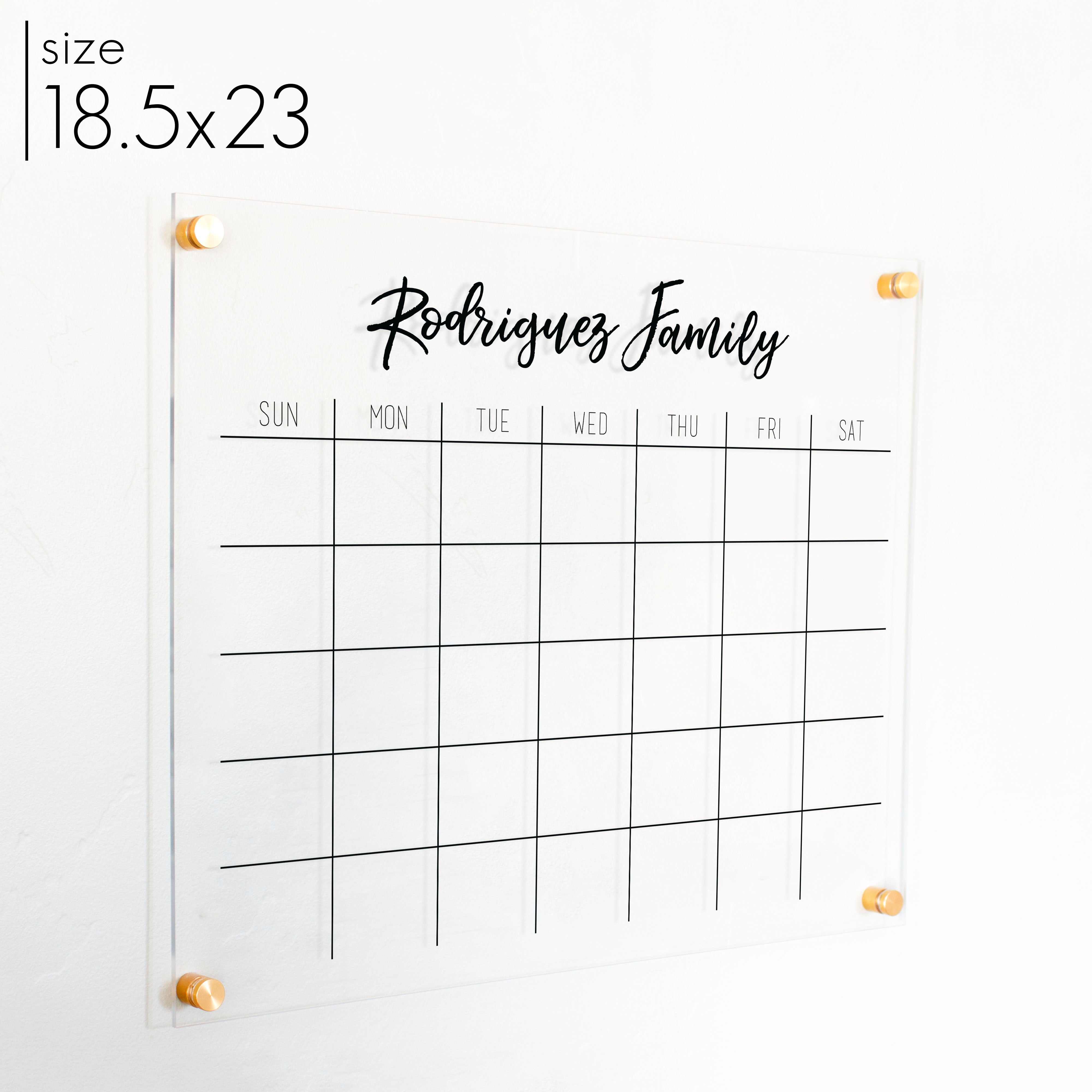 Monthly Acrylic Calendar | Horizontal Traeger