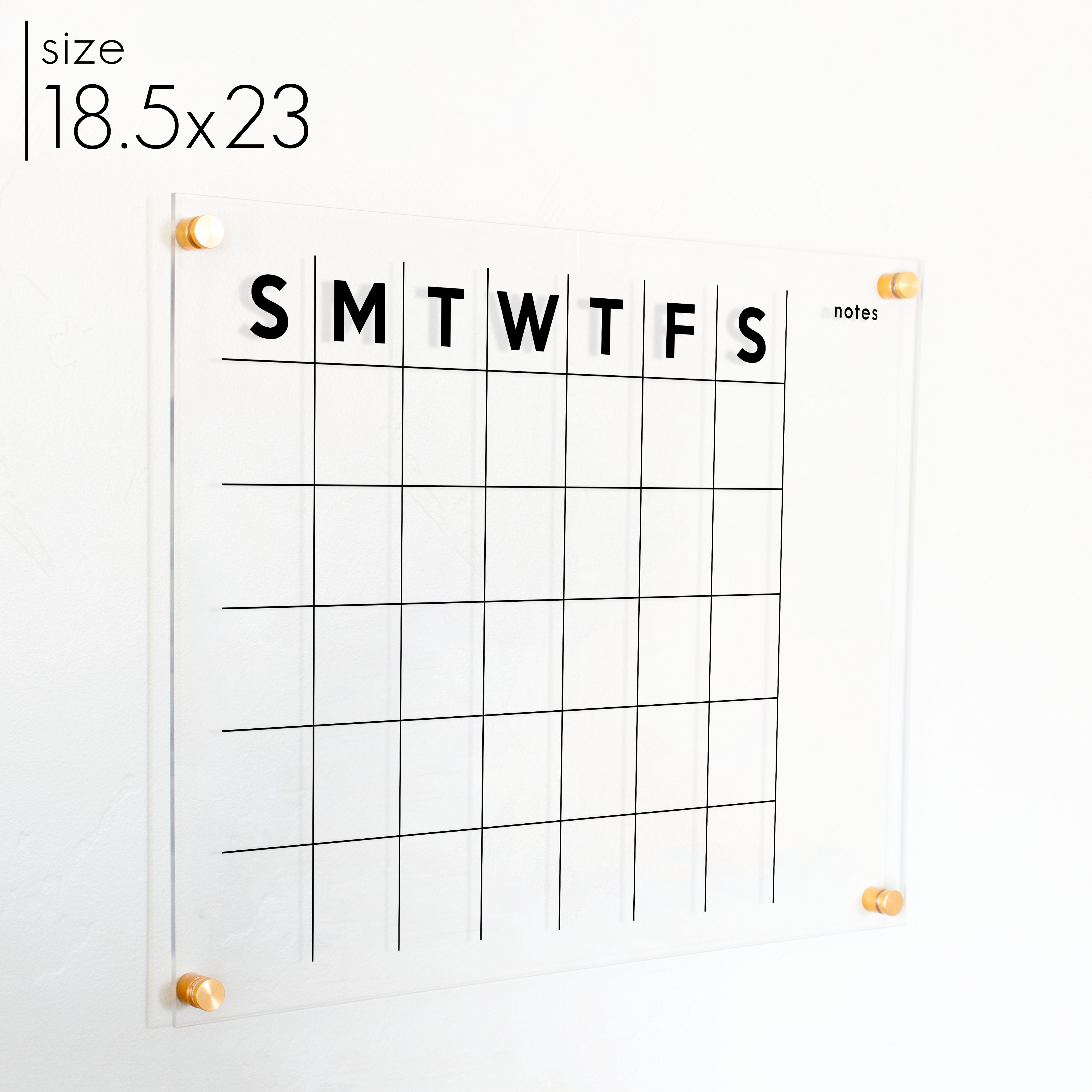 Monthly Acrylic Calendar + 1 Section | Horizontal Minimalist
