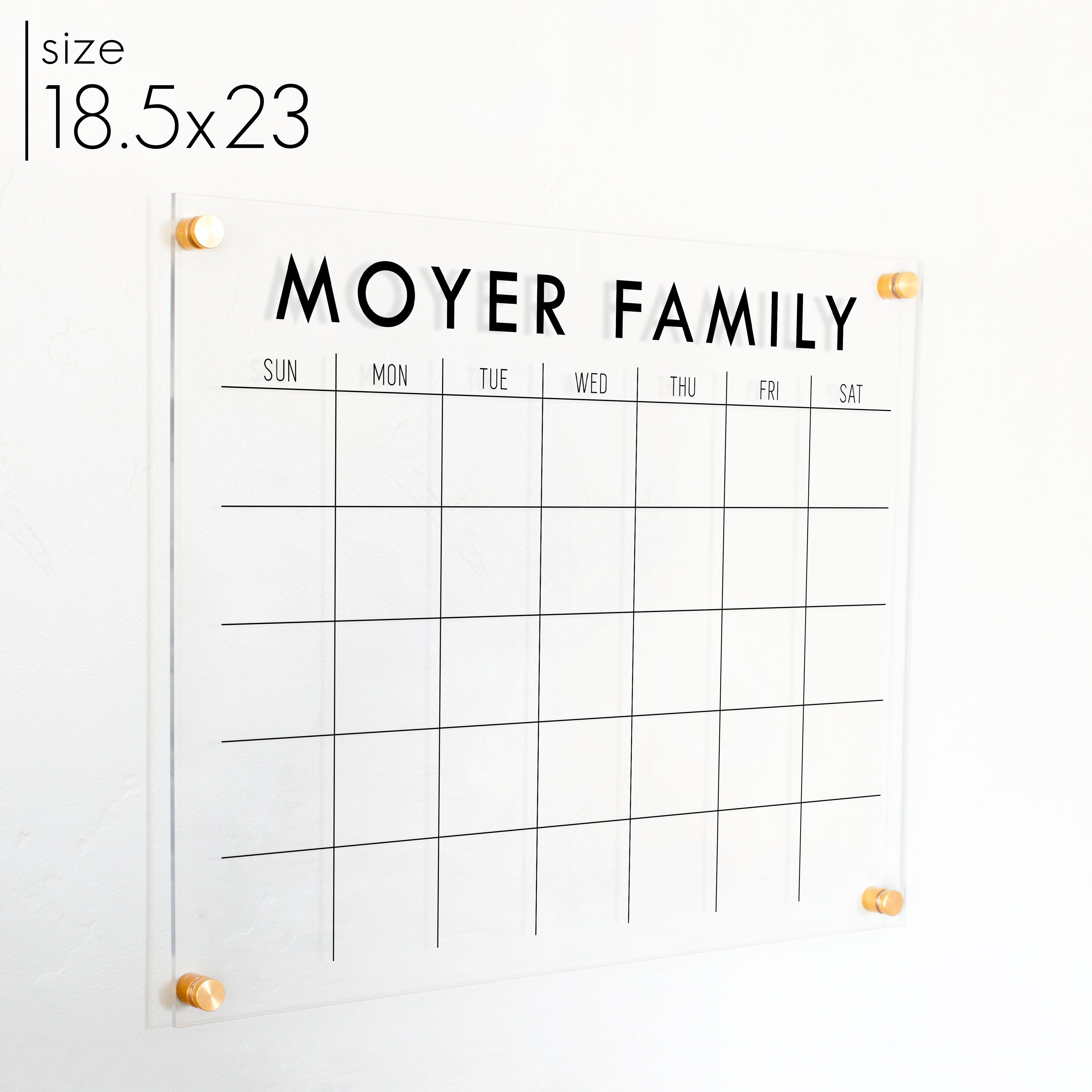 Monthly Acrylic Calendar | Horizontal Madi