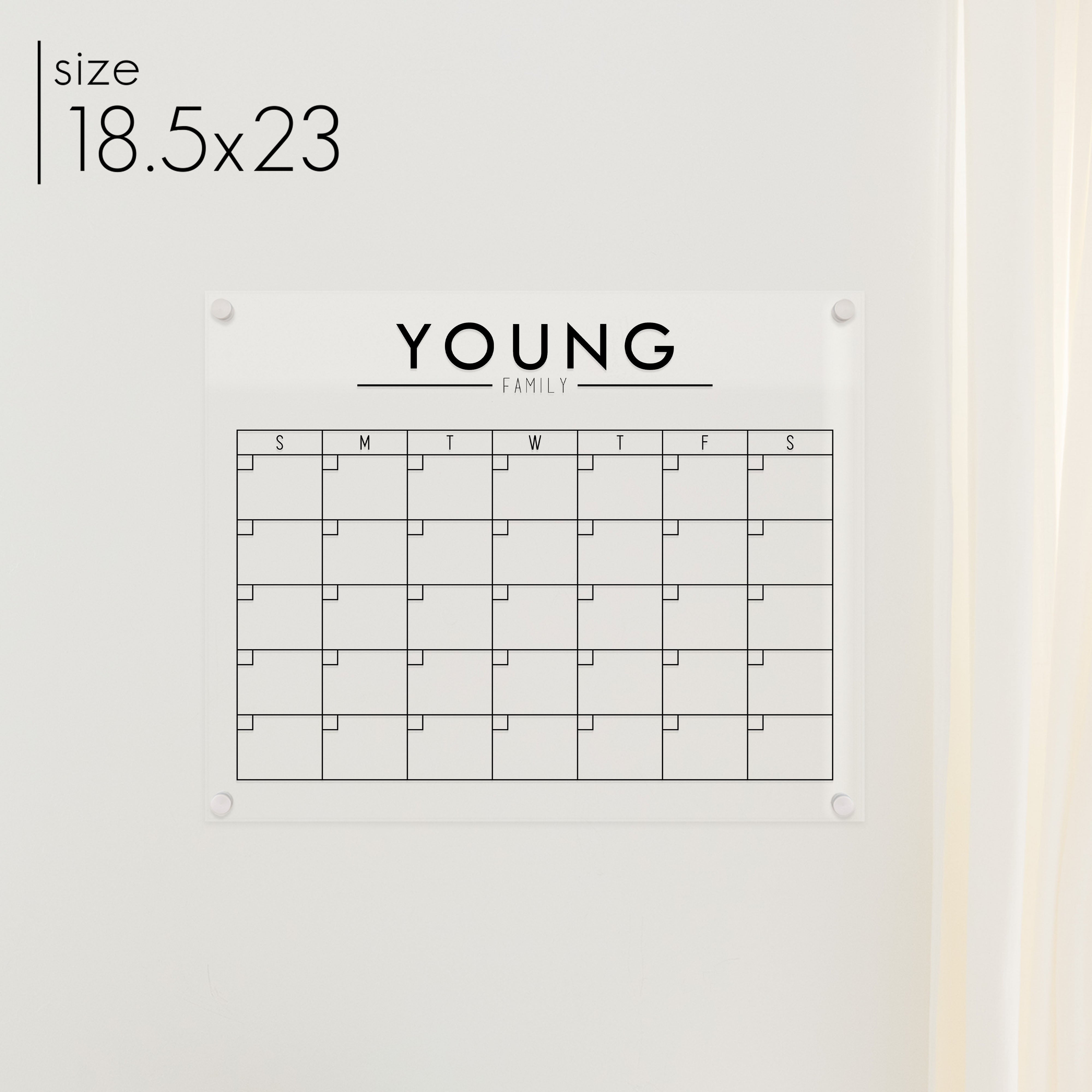 Monthly Acrylic Calendar | Horizontal Craig