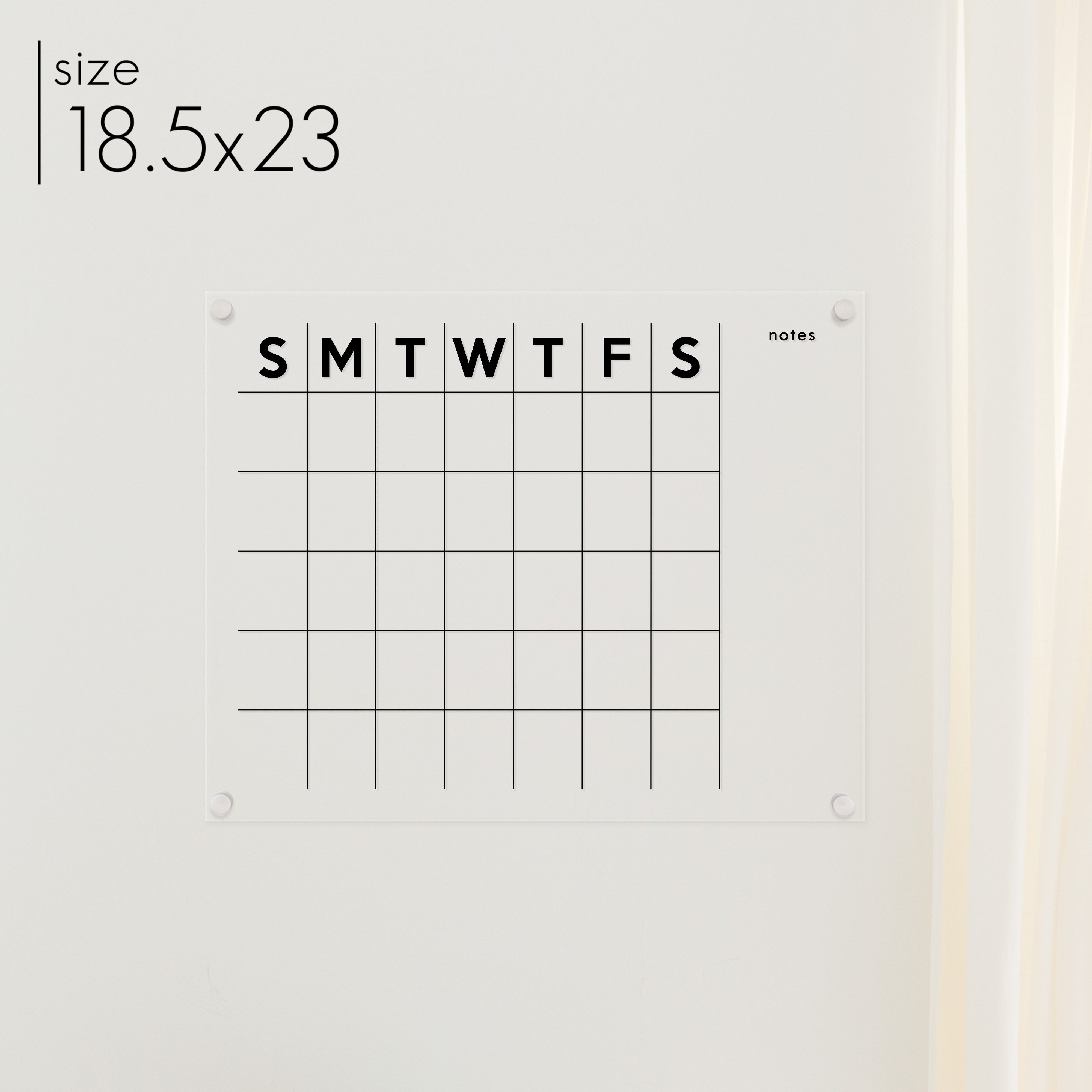 Monthly Acrylic Calendar + 1 Section | Horizontal Minimalist