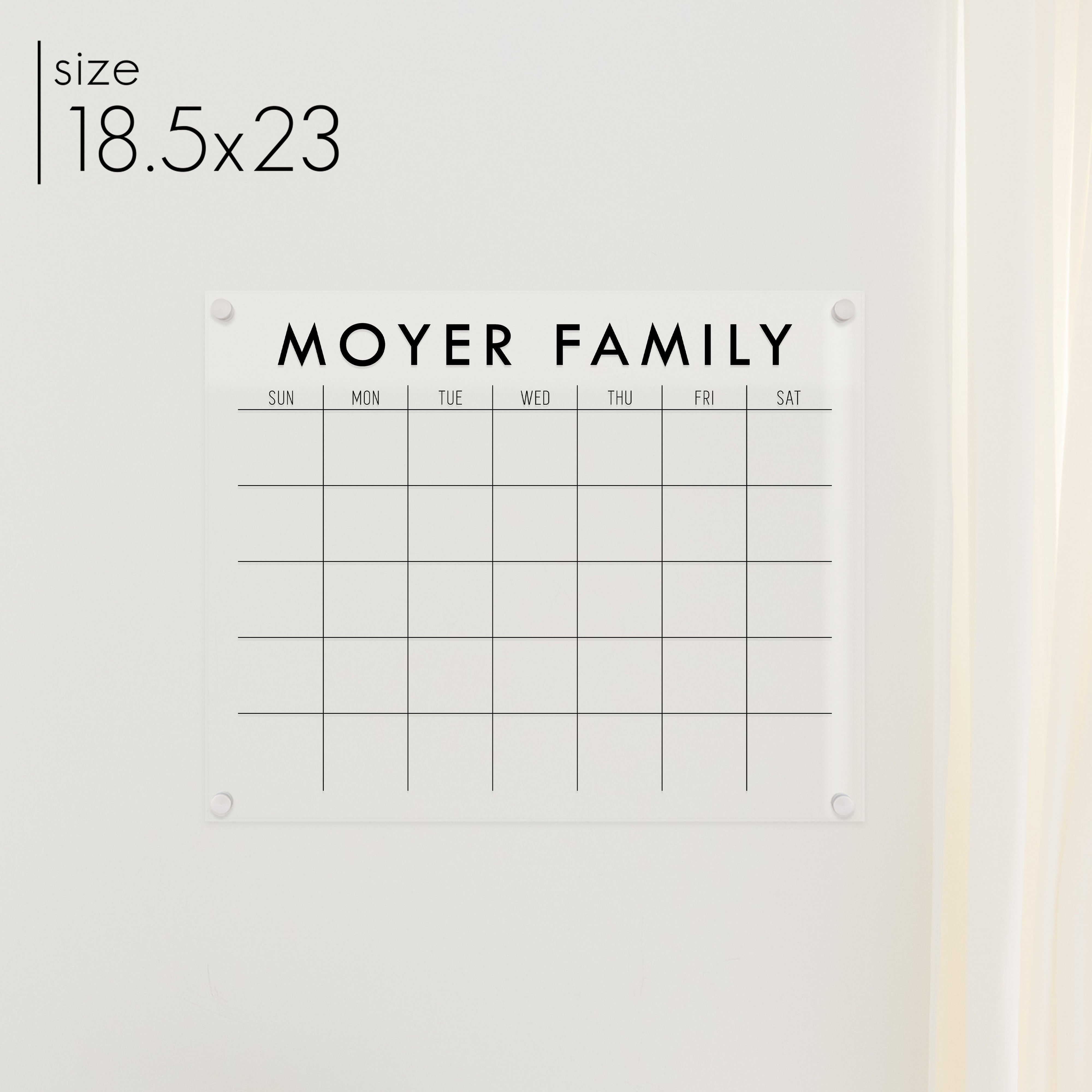 Monthly Acrylic Calendar | Horizontal Madi