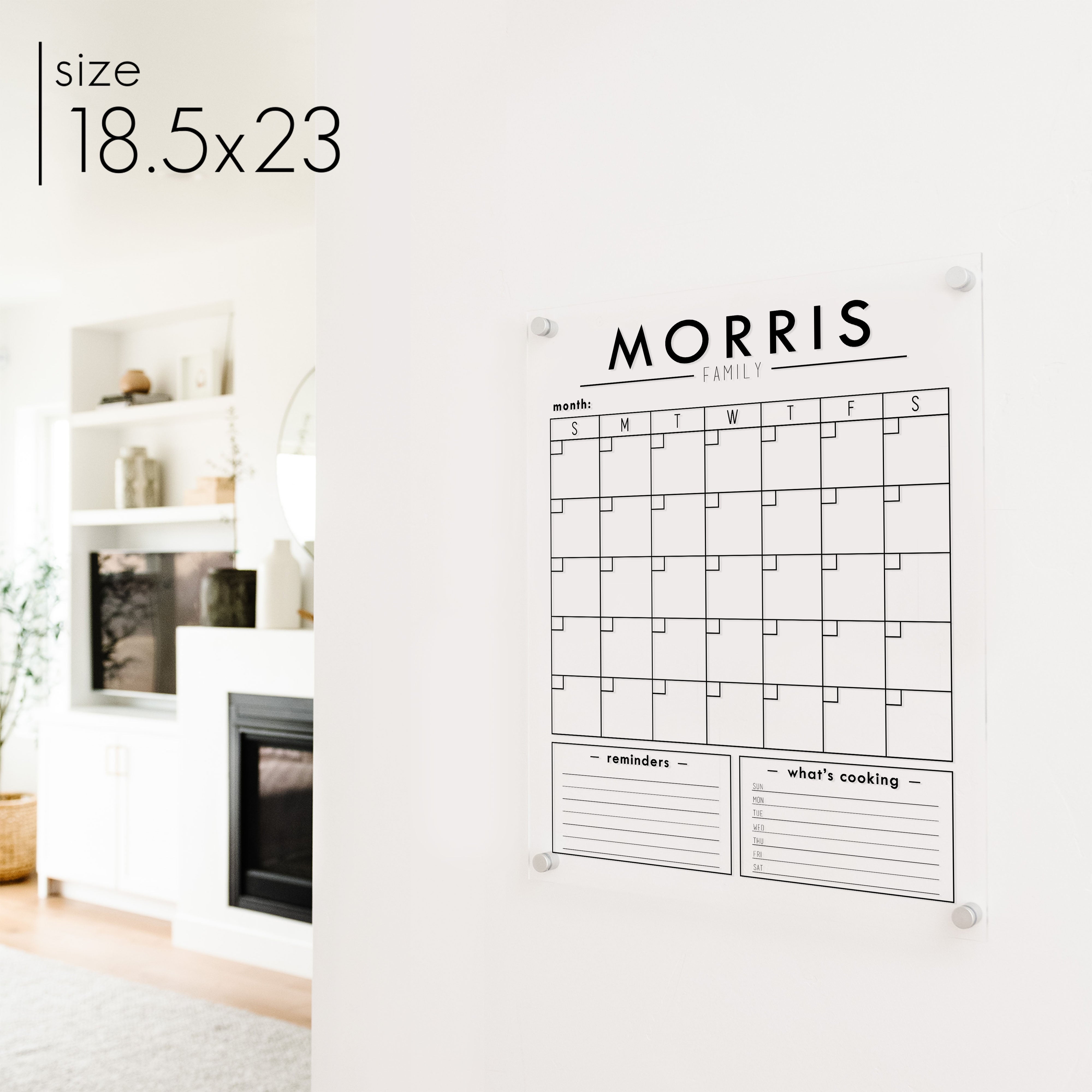 Monthly Acrylic Calendar + 2 Sections | Vertical Craig