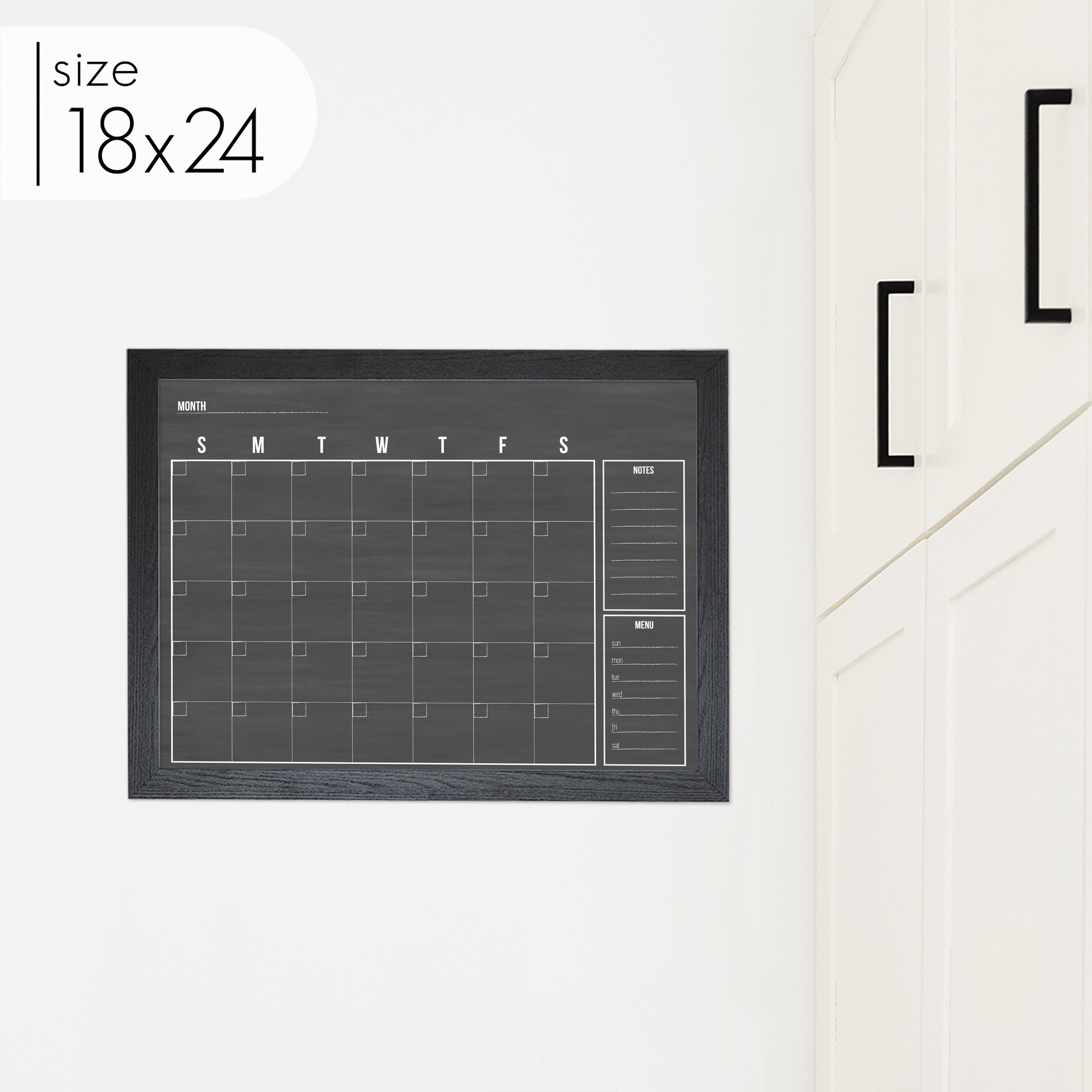 Monthly Framed Chalkboard Calendar + 2 sections | Horizontal Dwyer
