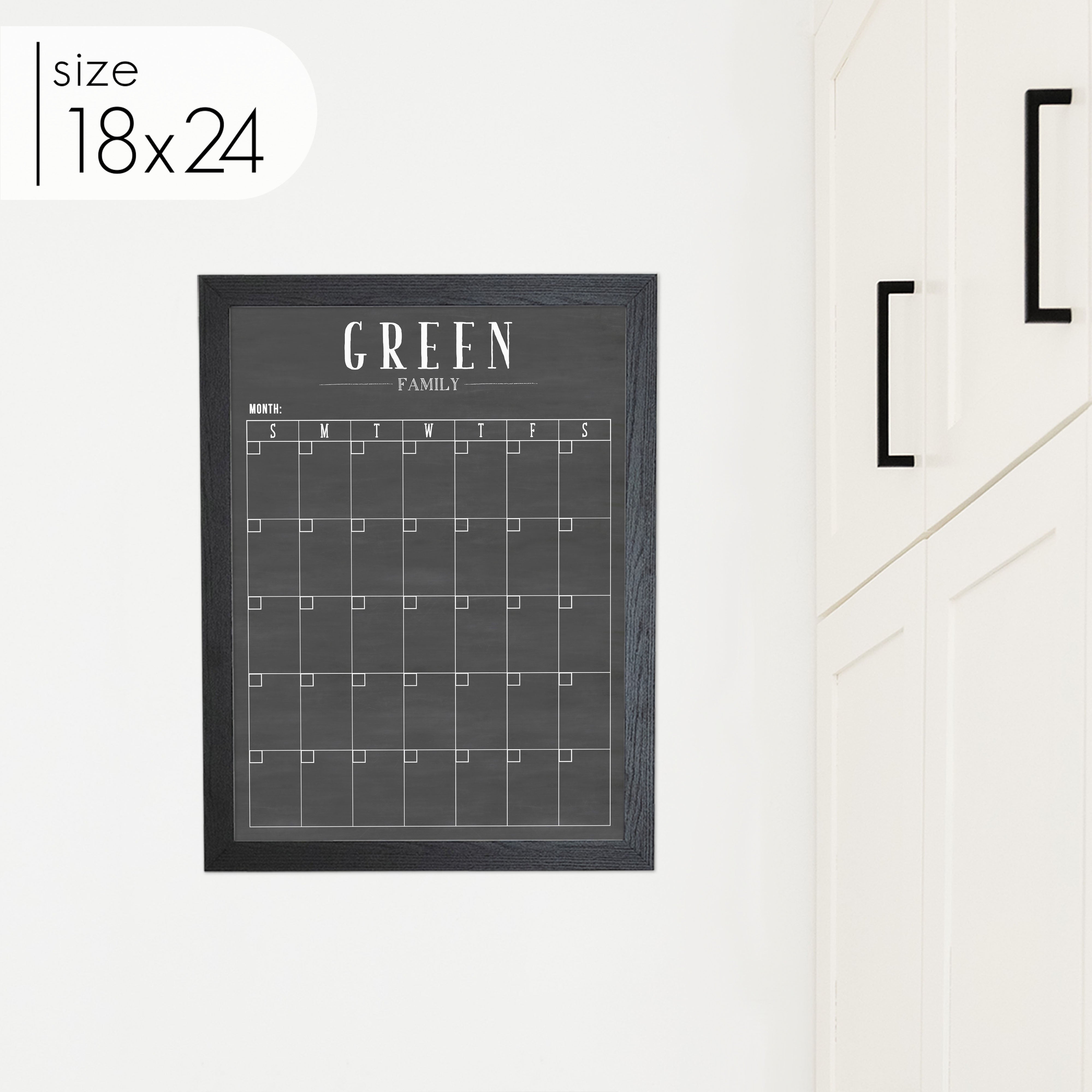 Monthly Framed Chalkboard Calendar | Vertical Swanson