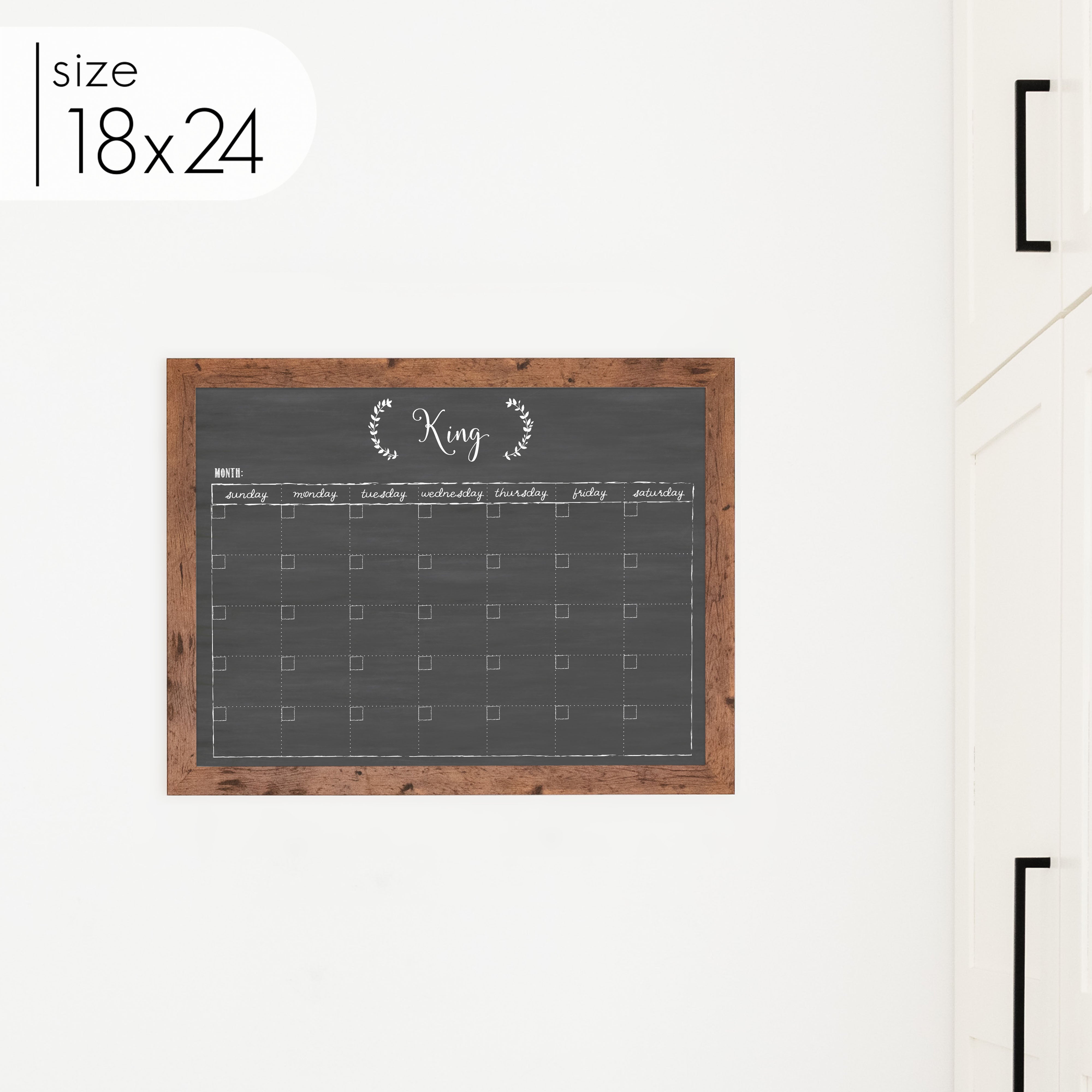 Monthly Framed Chalkboard Calendar | Horizontal Eagleton