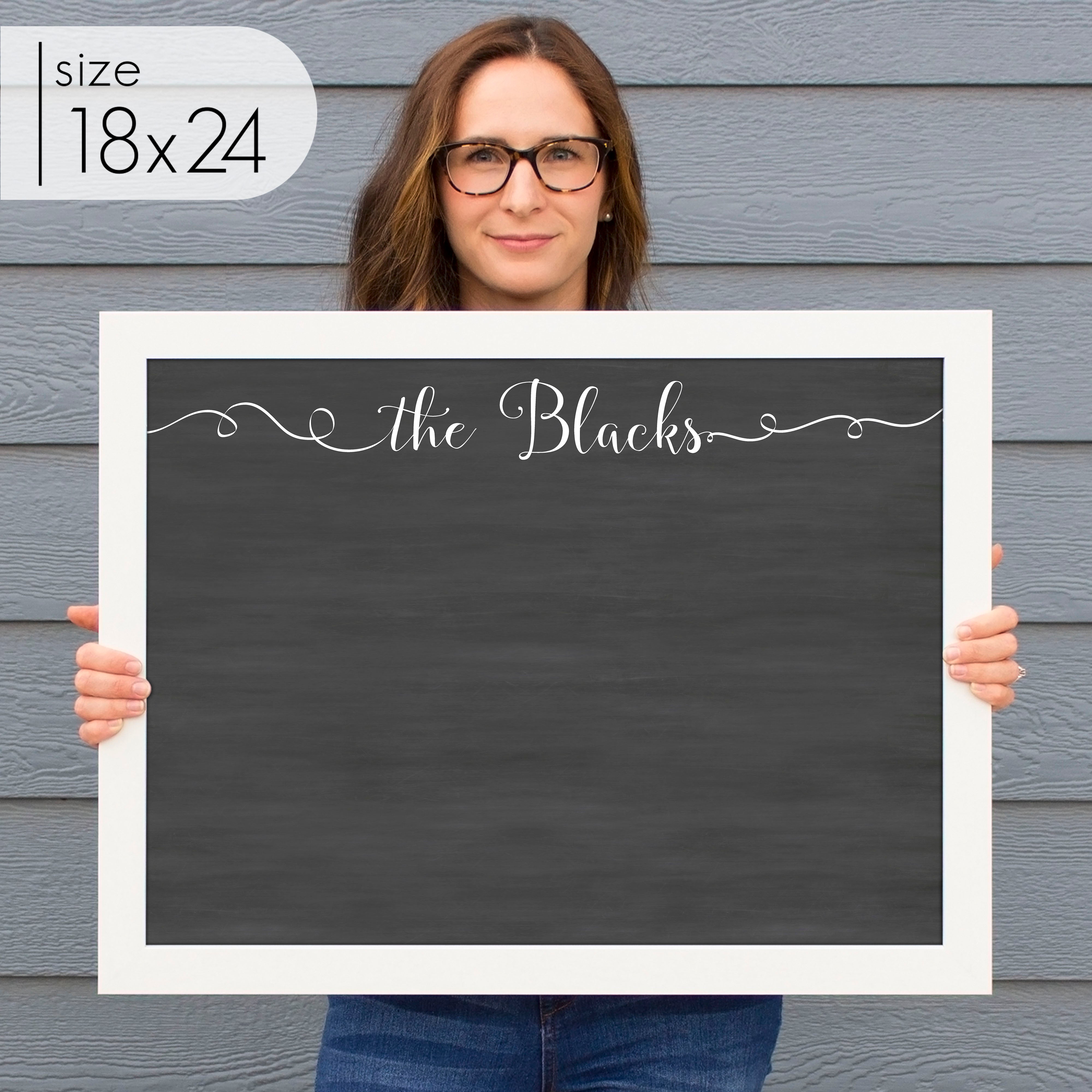 Large Framed Chalkboard | Horizontal Knope
