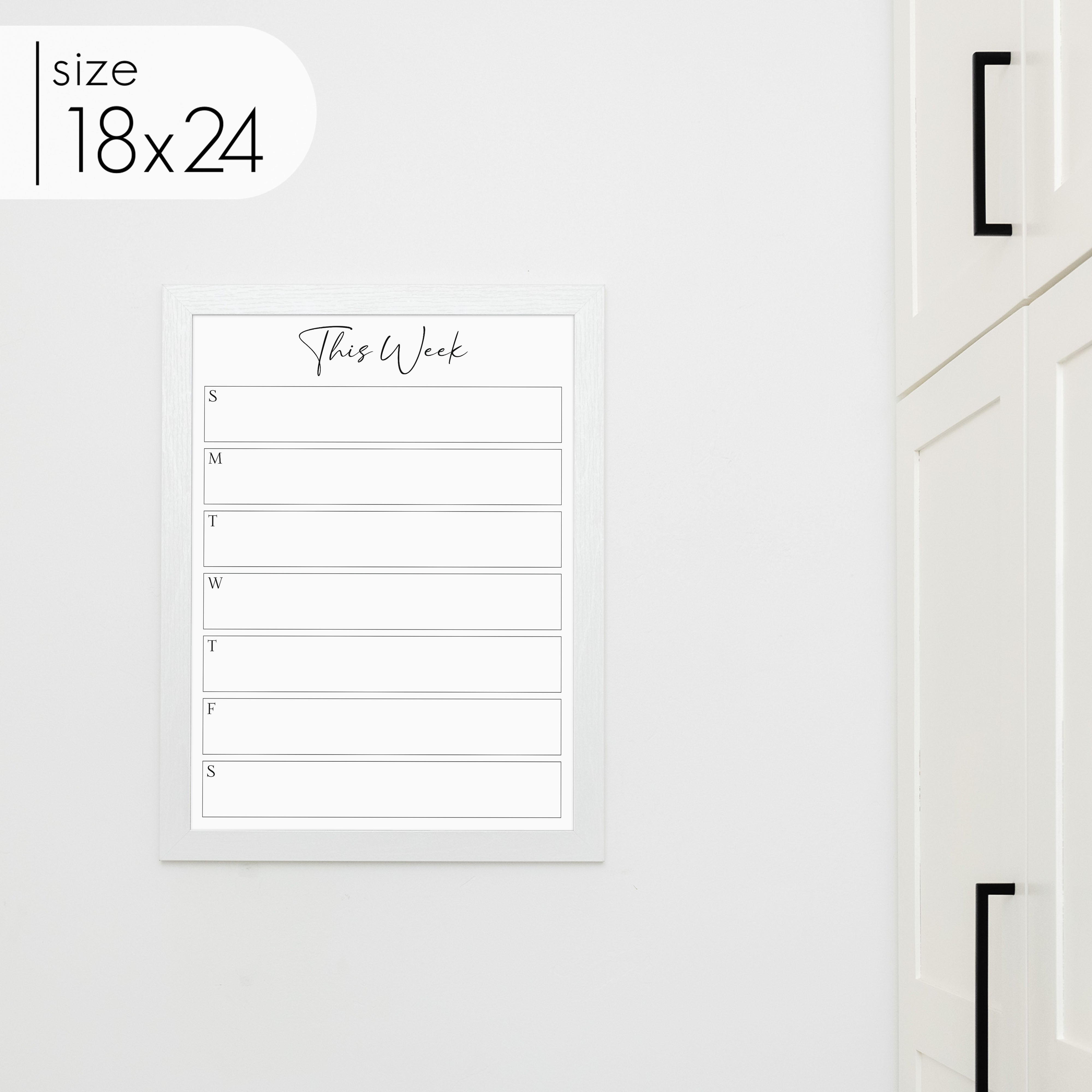 Weekly Framed Whiteboard Calendar | Vertical Pennington