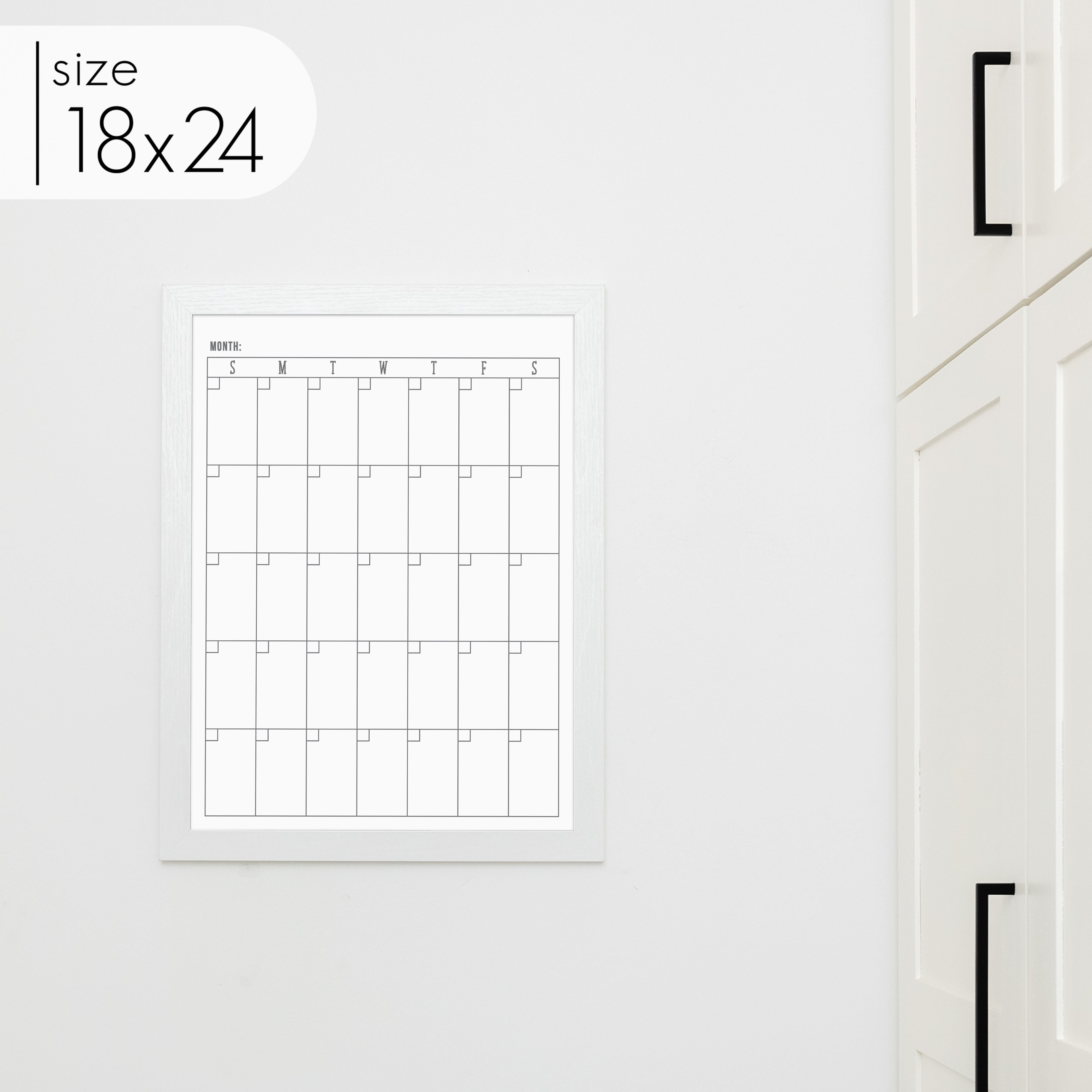 Monthly Framed Whiteboard Calendar | Vertical Swanson