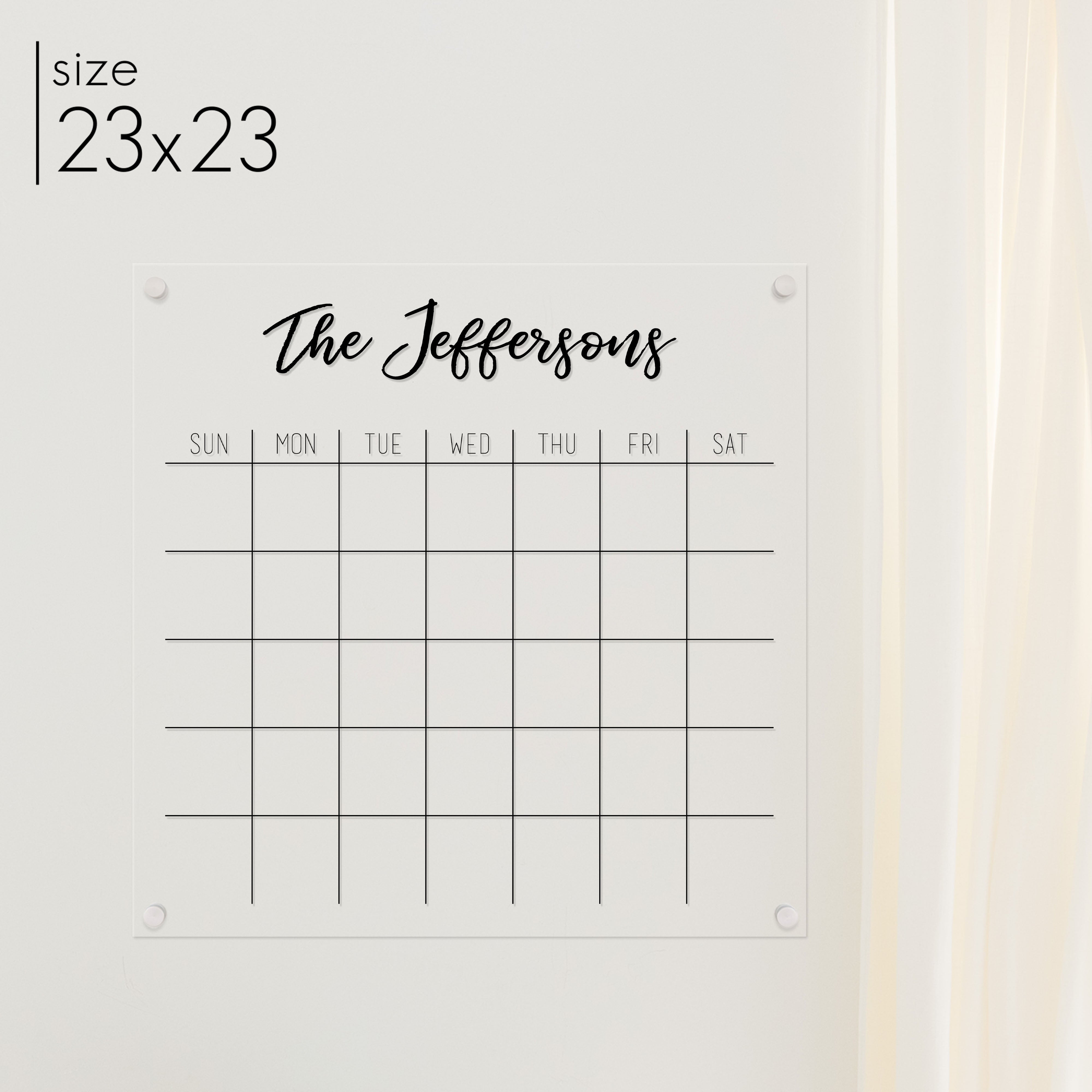 Monthly Acrylic Calendar | Horizontal Traeger