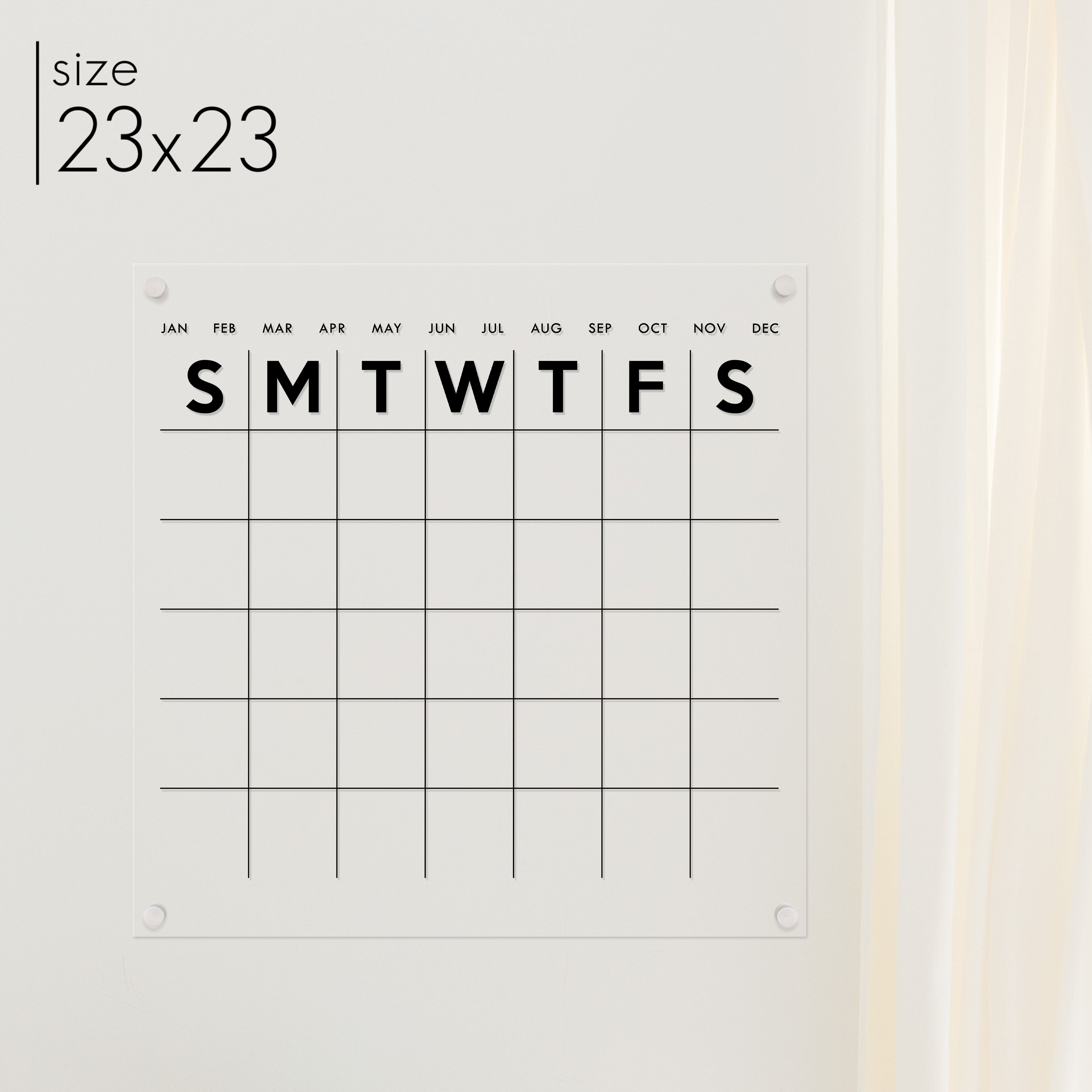 Monthly Square Acrylic Calendar | Square Minimalist