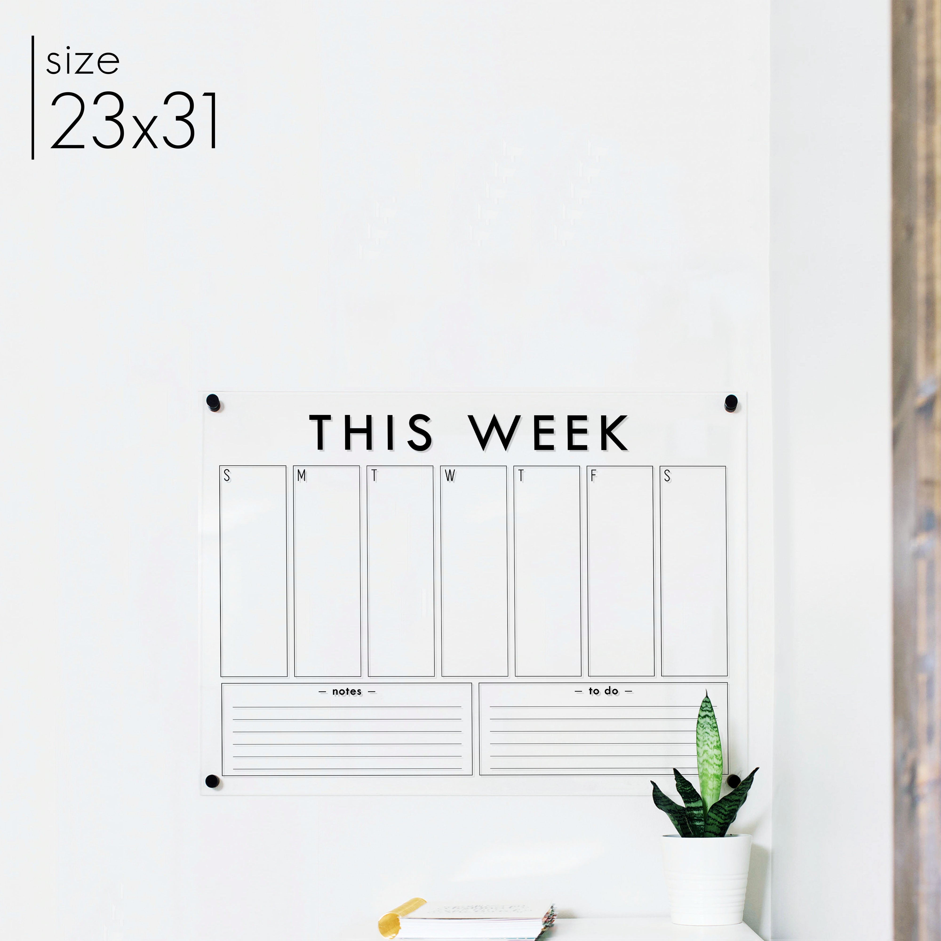 Weekly Acrylic Calendar + 2 Sections | Horizontal Multi-Style