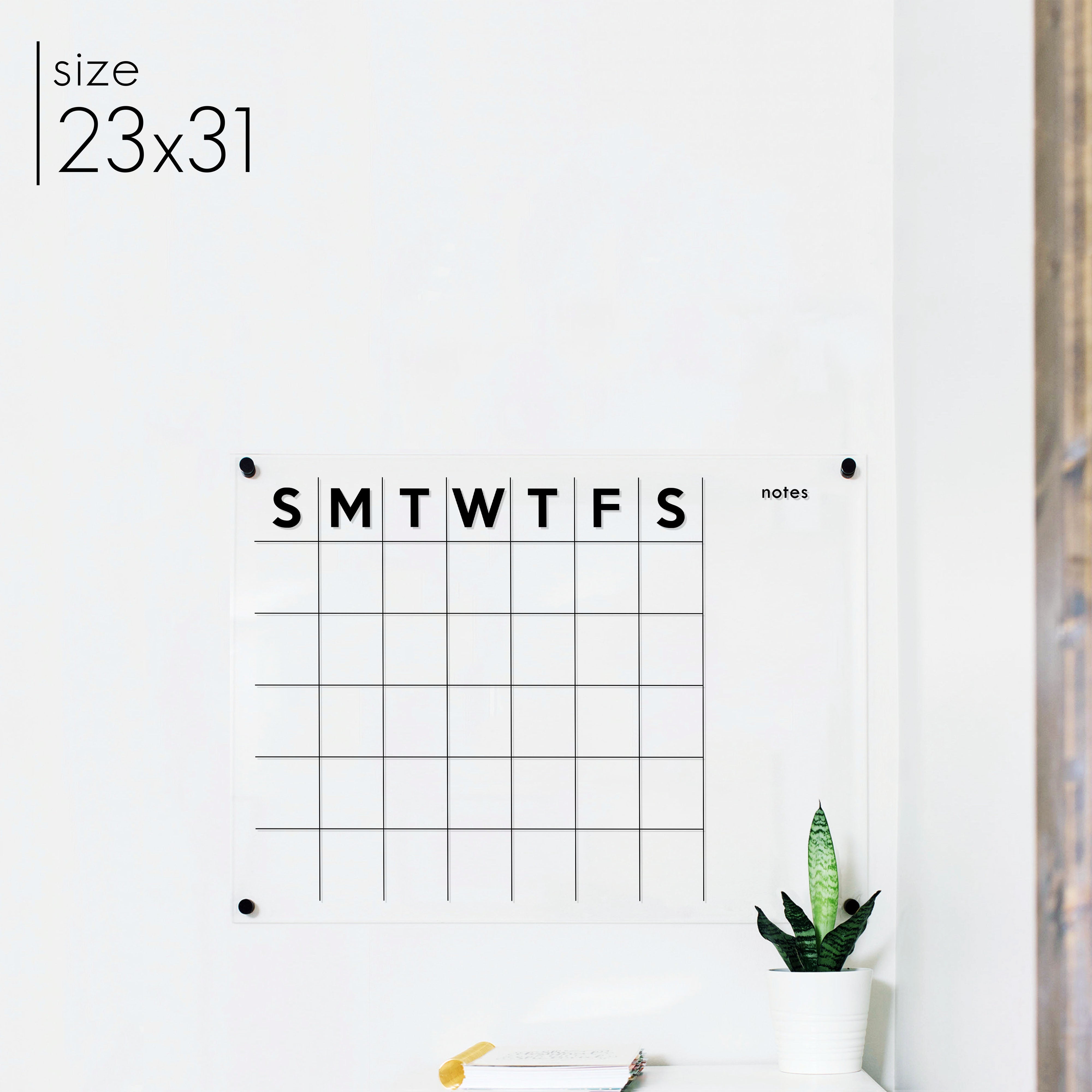 Monthly Acrylic Calendar + 1 Section | Horizontal Minimalist