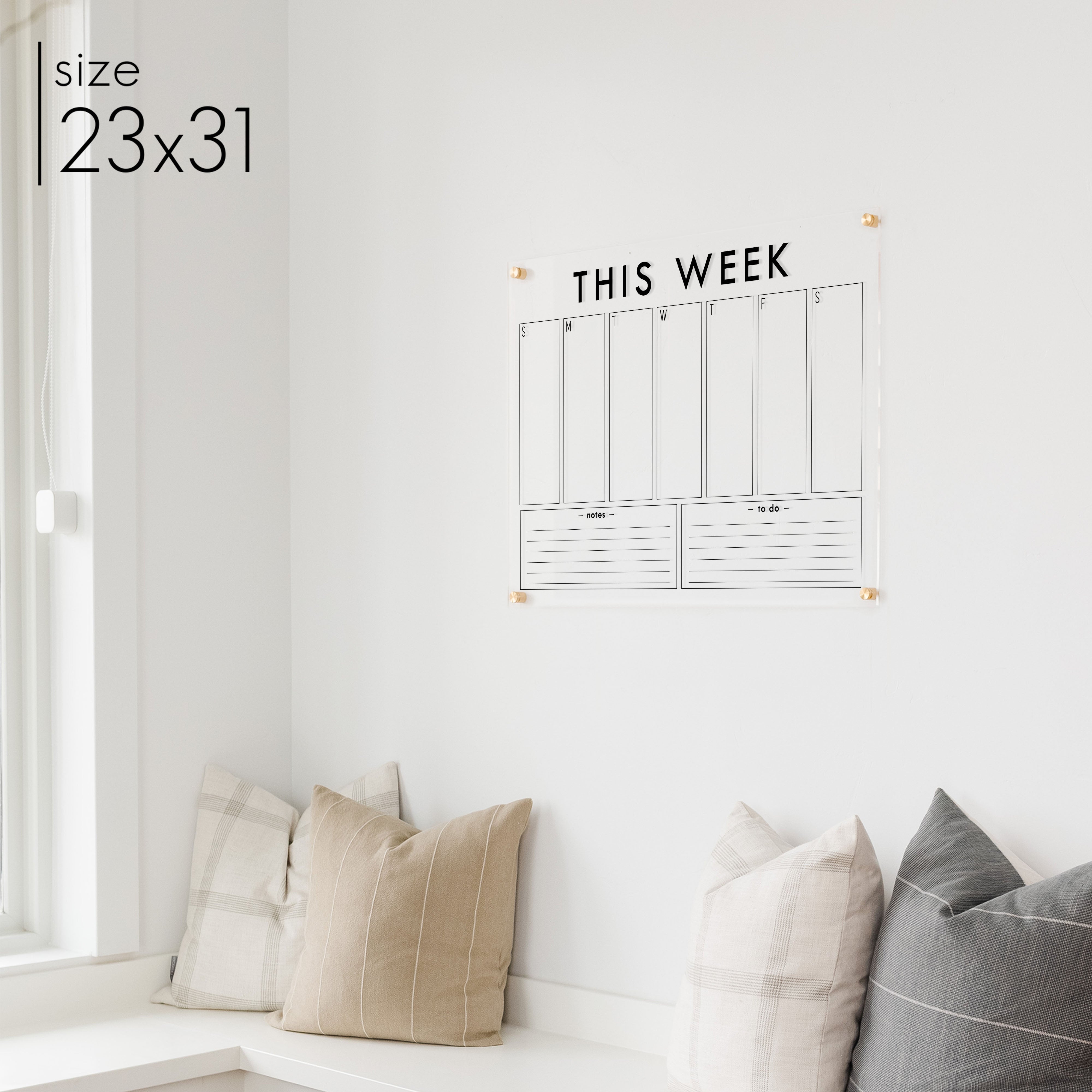 Weekly Acrylic Calendar + 2 Sections | Horizontal Craig